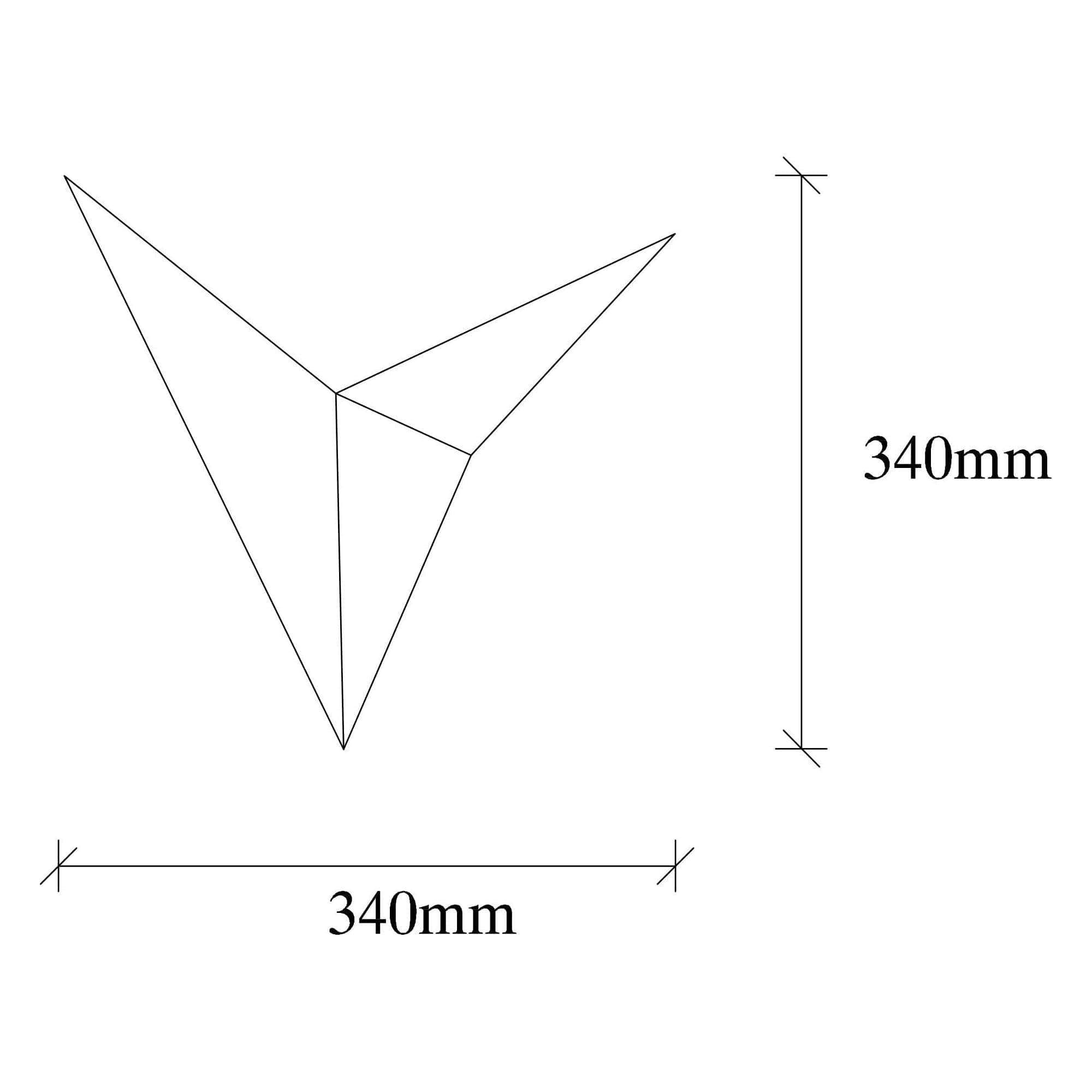 Aplica BIRD 3203, metal, auriu, 34x5x34 cm