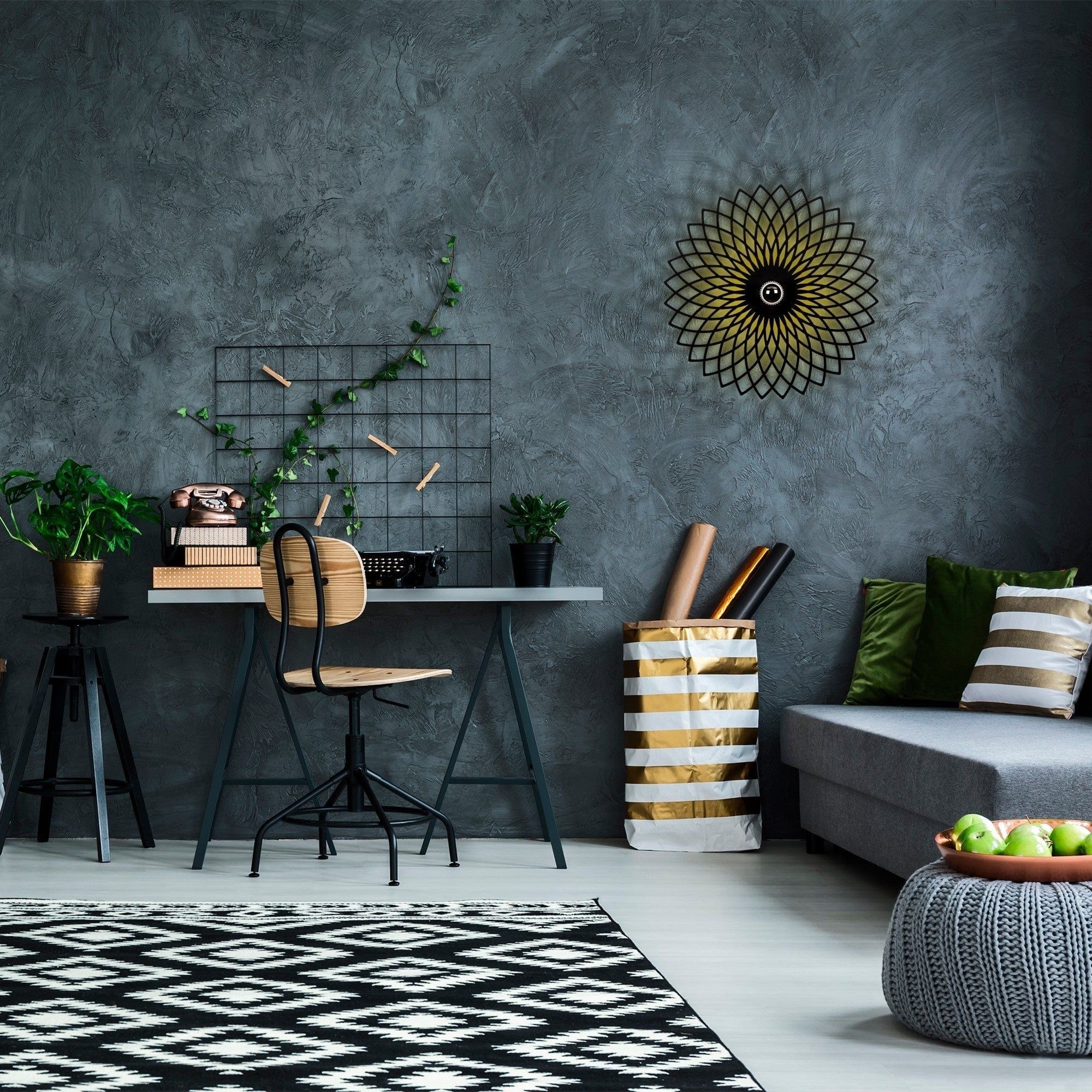 Aplica FELLINI MR - 987, negru, metal, 50x12x50 cm