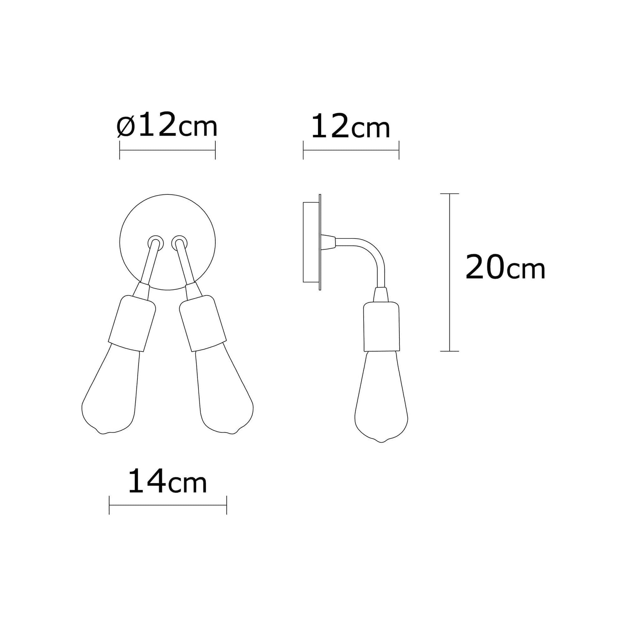 Aplica HARPUT N-1329, crom, metal, 14x12x20 cm