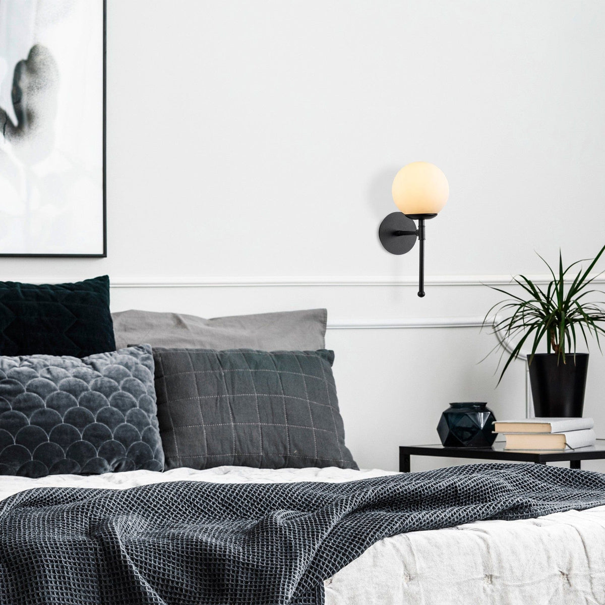 Aplica MUDONI MR-953-1, negru, metal, 15x20x35 cm