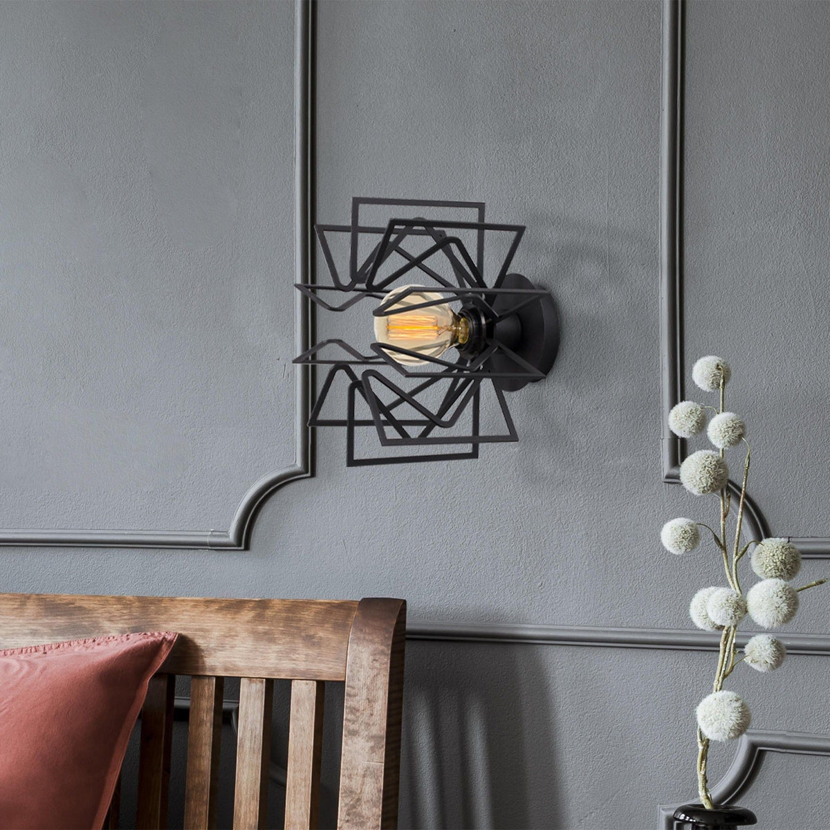 Aplica NEMRUT N-953, negru, metal, 20x15x25 cm