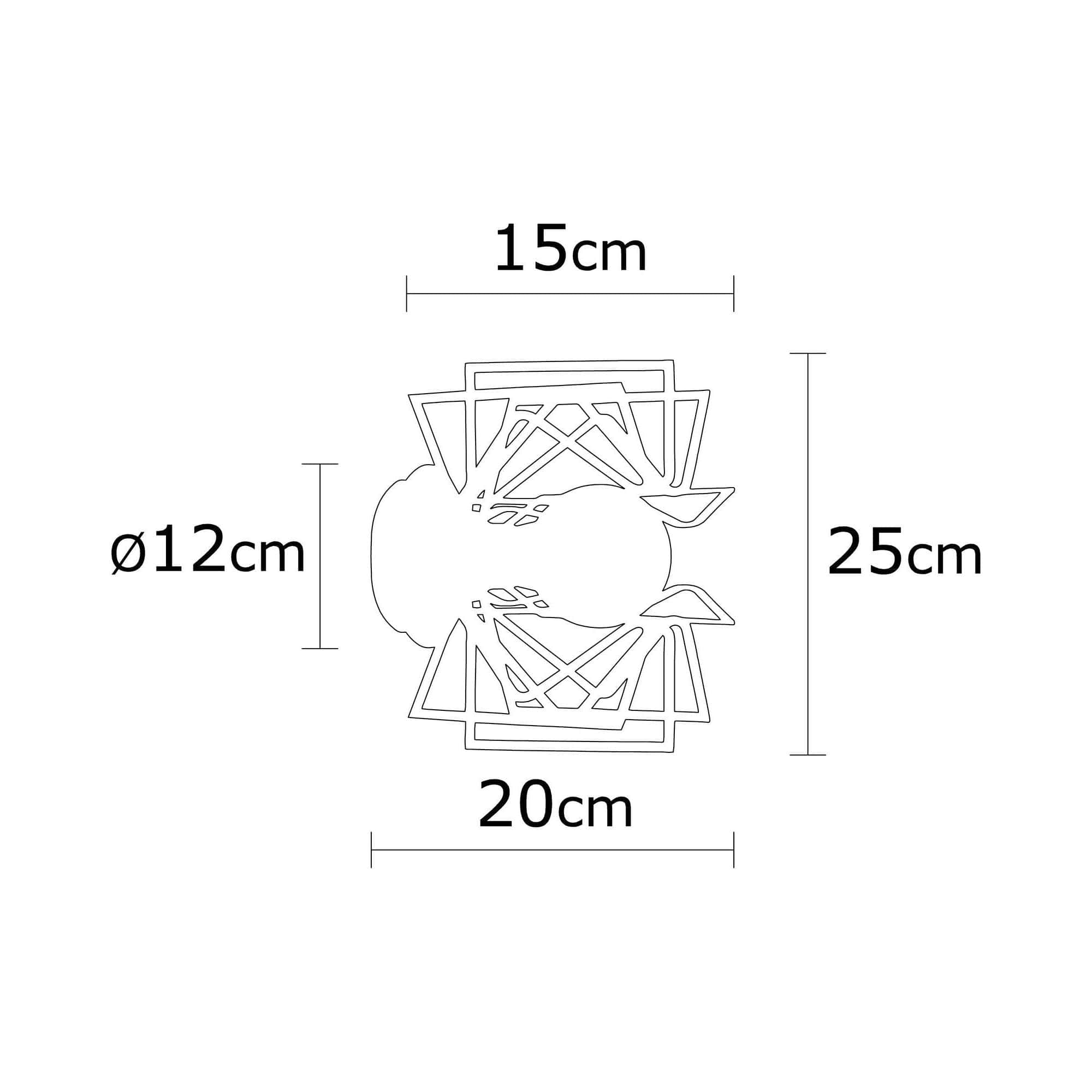 Aplica NEMRUT N-953, negru, metal, 20x15x25 cm