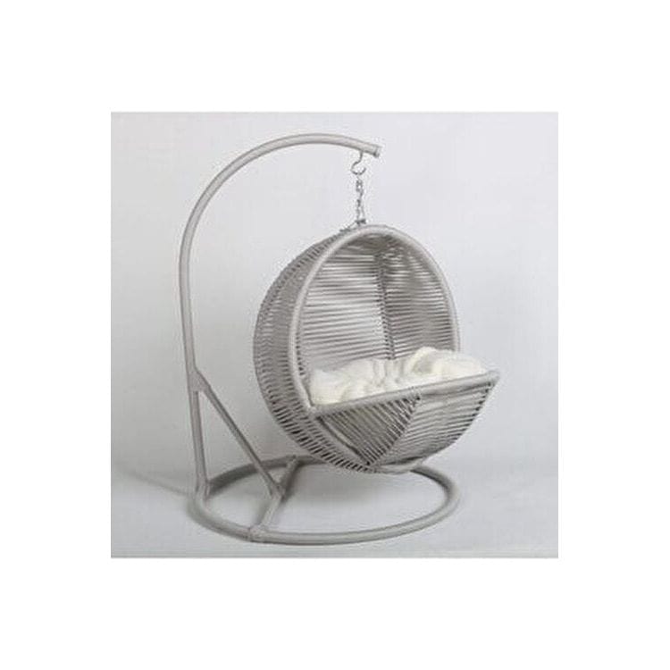 Balansoar pisici 379VLV2601, gri, rattan/metal, 45x45x70 cm