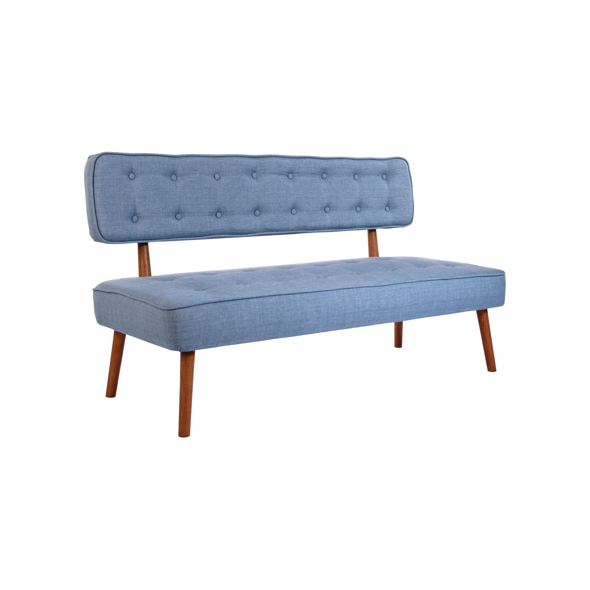 Banca 558ZEN1243, albastru deschis, lemn/poliester, 140x64x78 cm