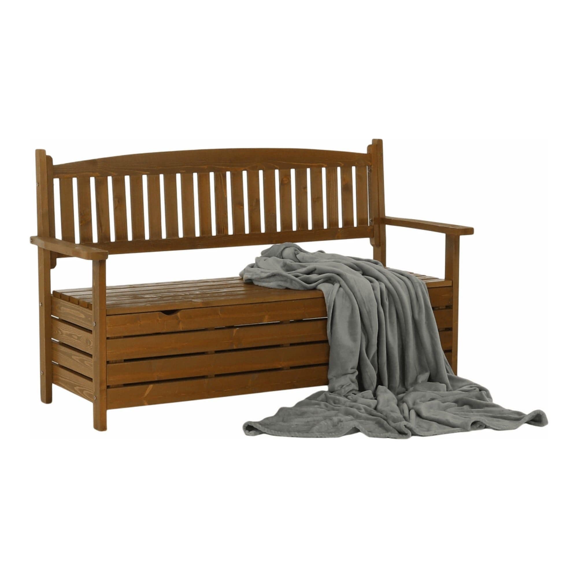 Banca gradina AMULA, stejar inchis, lemn, 150x58x88 cm