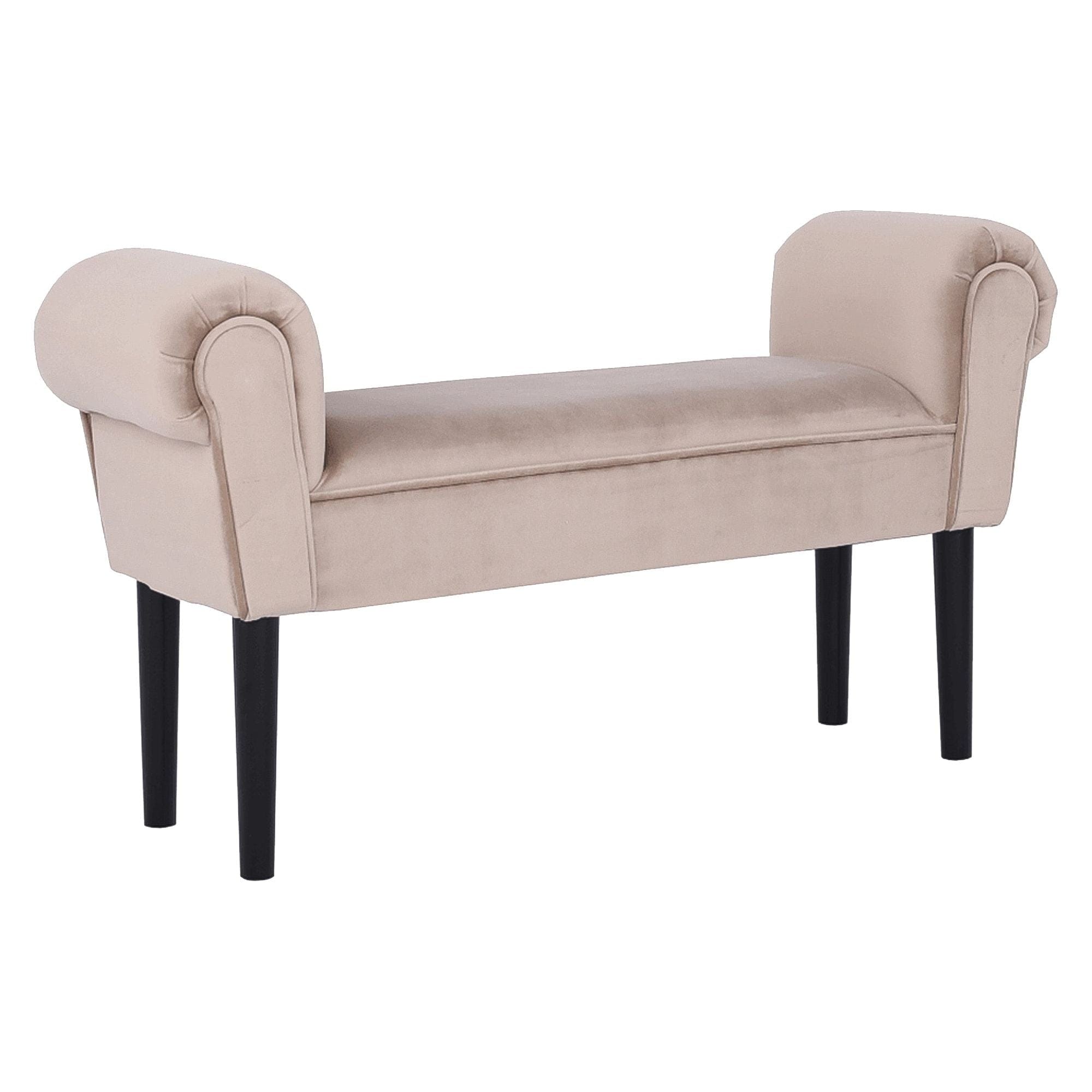 Bancheta BURDA, stofa catifelata grej, 100x30x56 cm