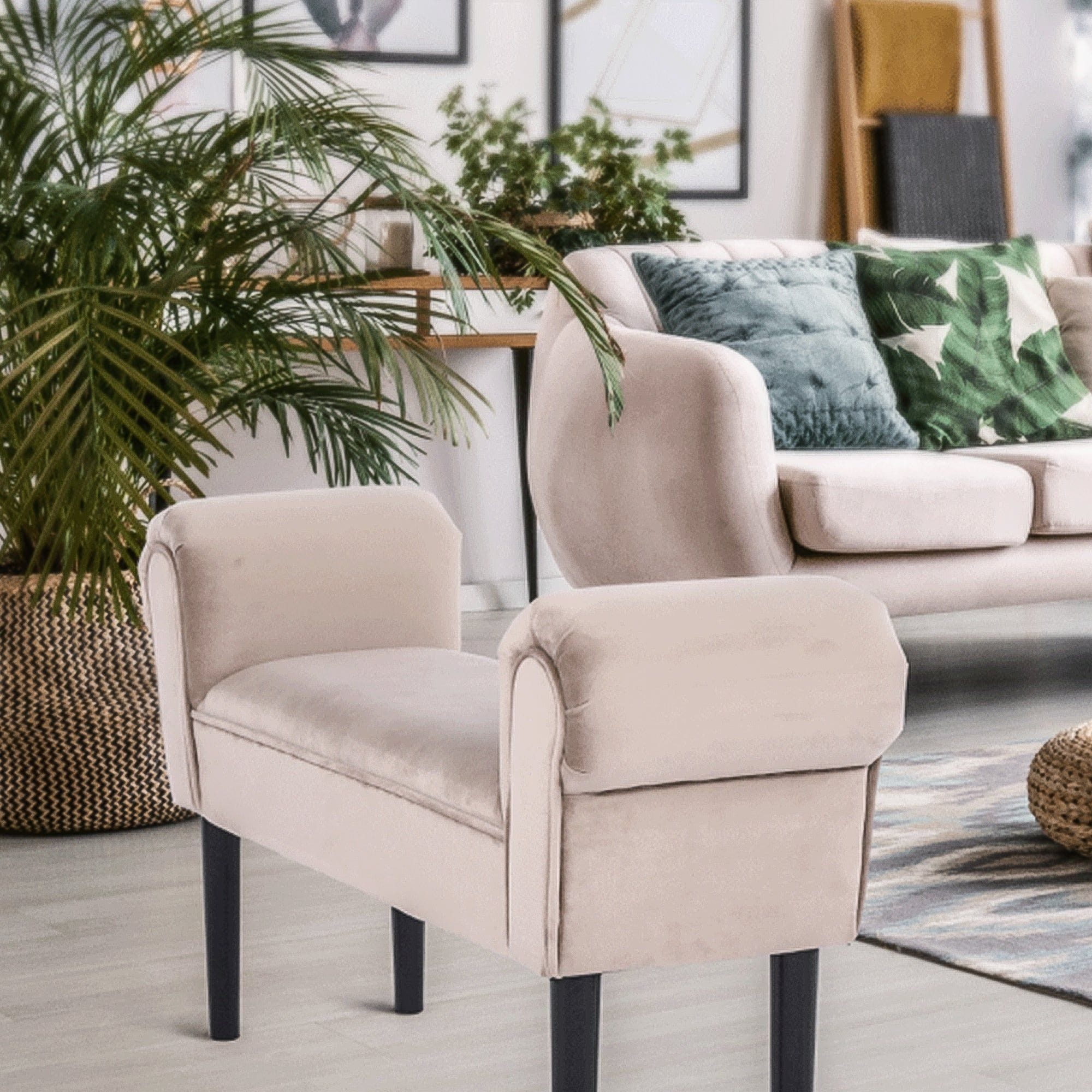 Bancheta BURDA, stofa catifelata grej, 100x30x56 cm