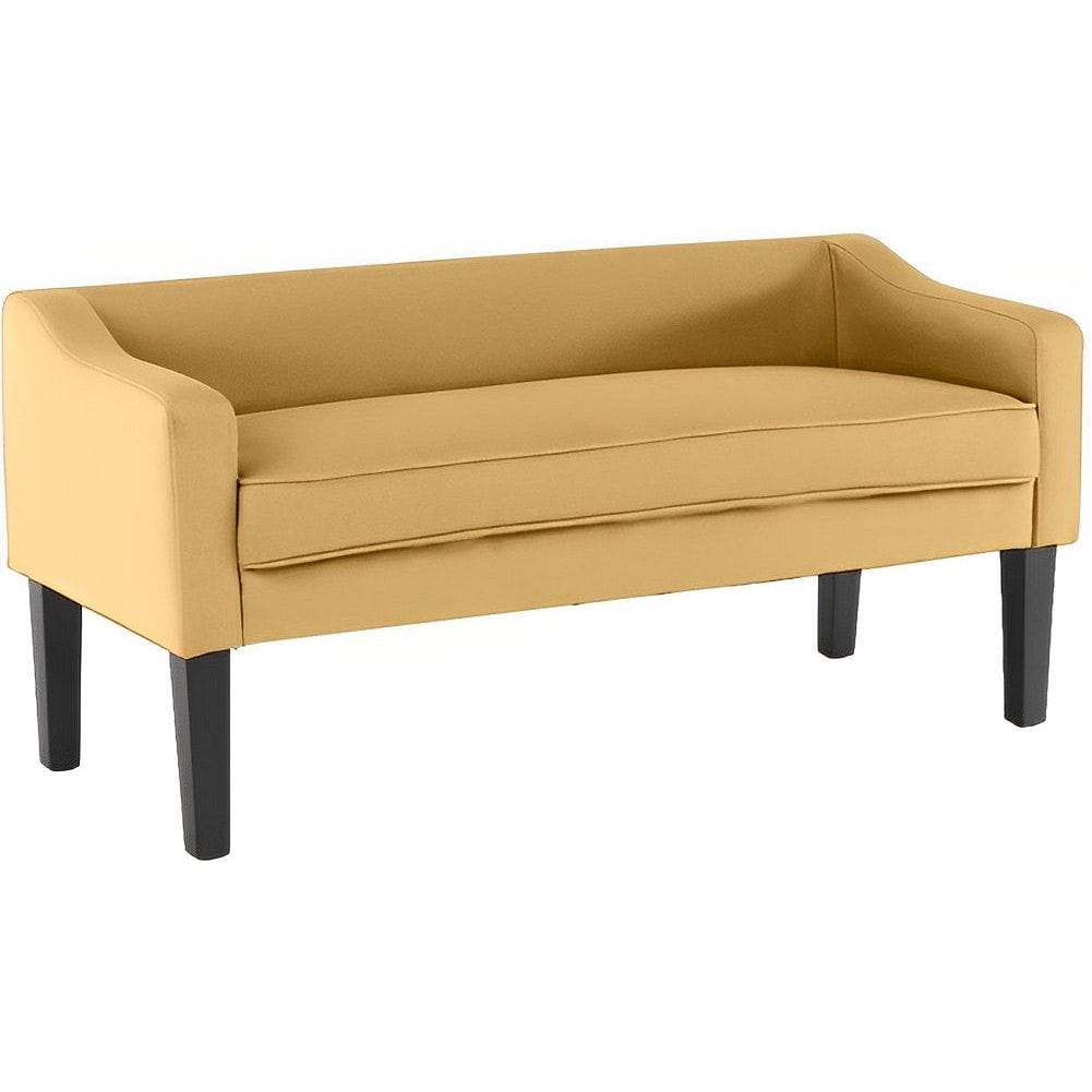 Bancheta FIRONA, stofa clasica galben mustar, 127x56x60 cm