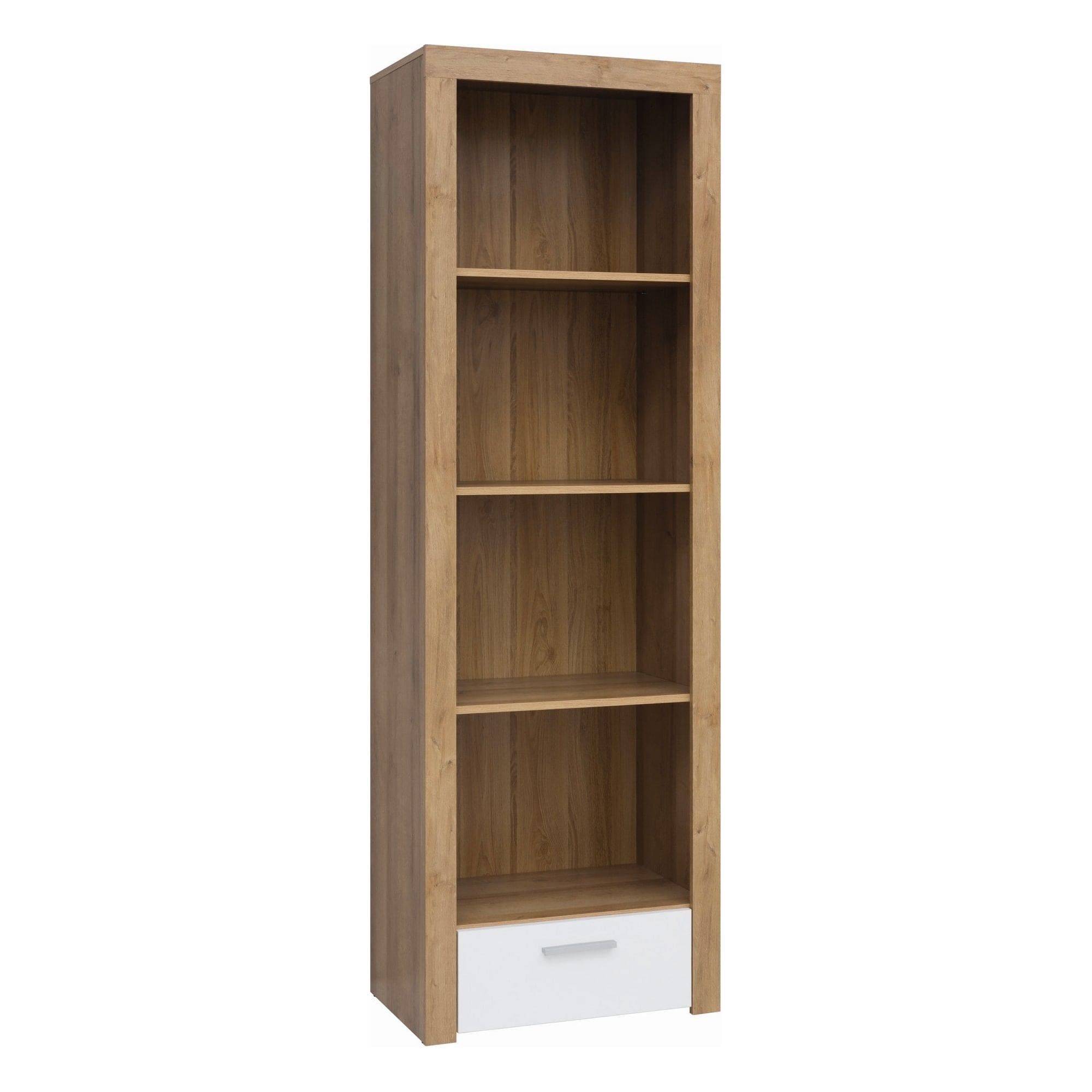Biblioteca BALDER, stejar rivierra/alb, PAL, 62x39x192 cm