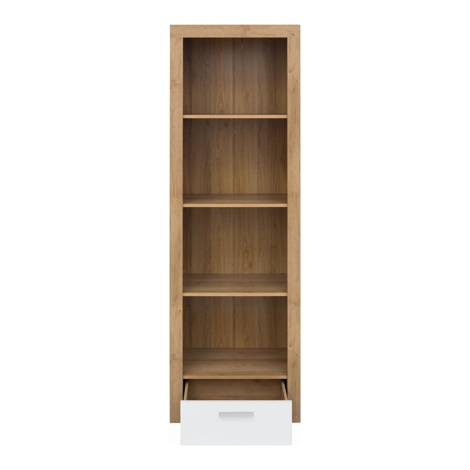 Biblioteca BALDER, stejar rivierra/alb, PAL, 62x39x192 cm