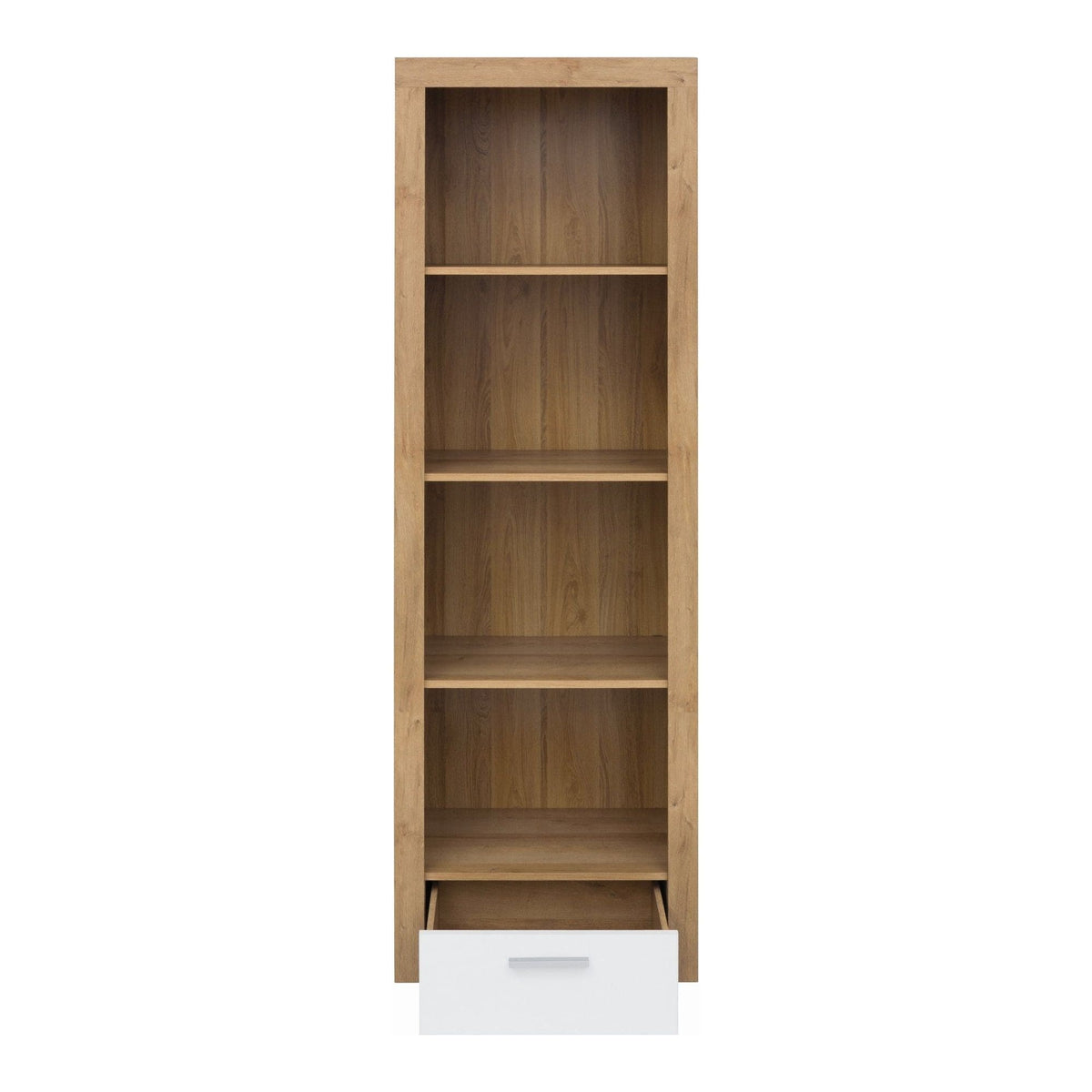 Biblioteca BALDER, stejar rivierra/alb, PAL, 62x39x192 cm