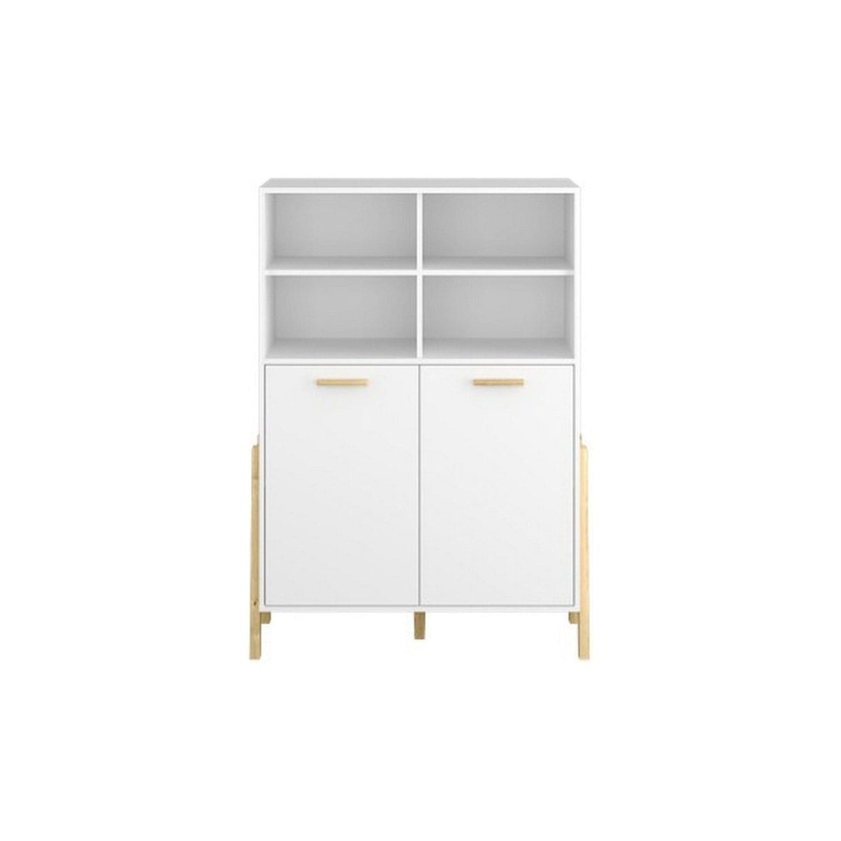 Biblioteca BELLE, alb, PAL laminat, 103x41x153 cm