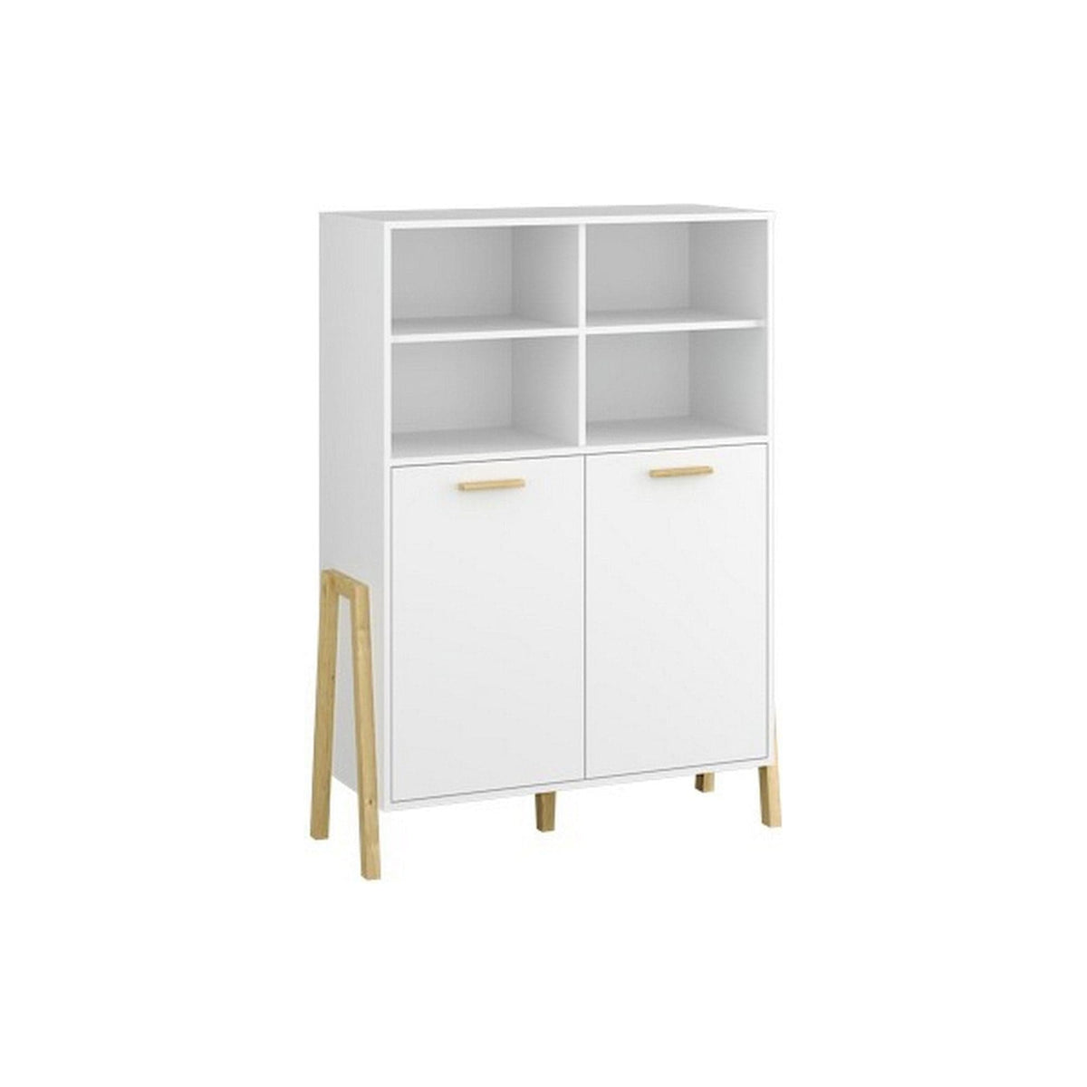 Biblioteca BELLE, alb, PAL laminat, 103x41x153 cm