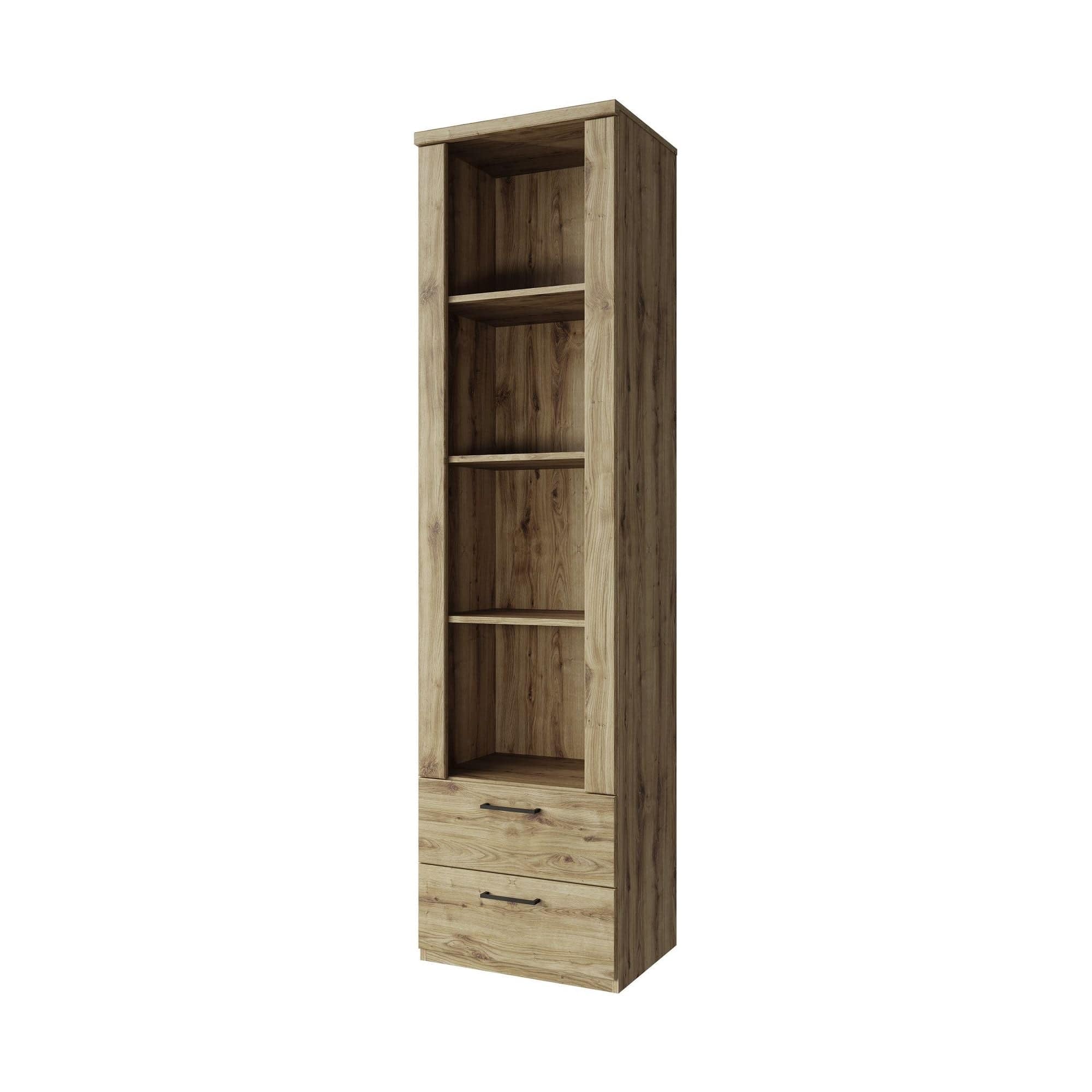 Biblioteca DOORSET, stejar navarra, PAL laminat, 55x41x210 cm