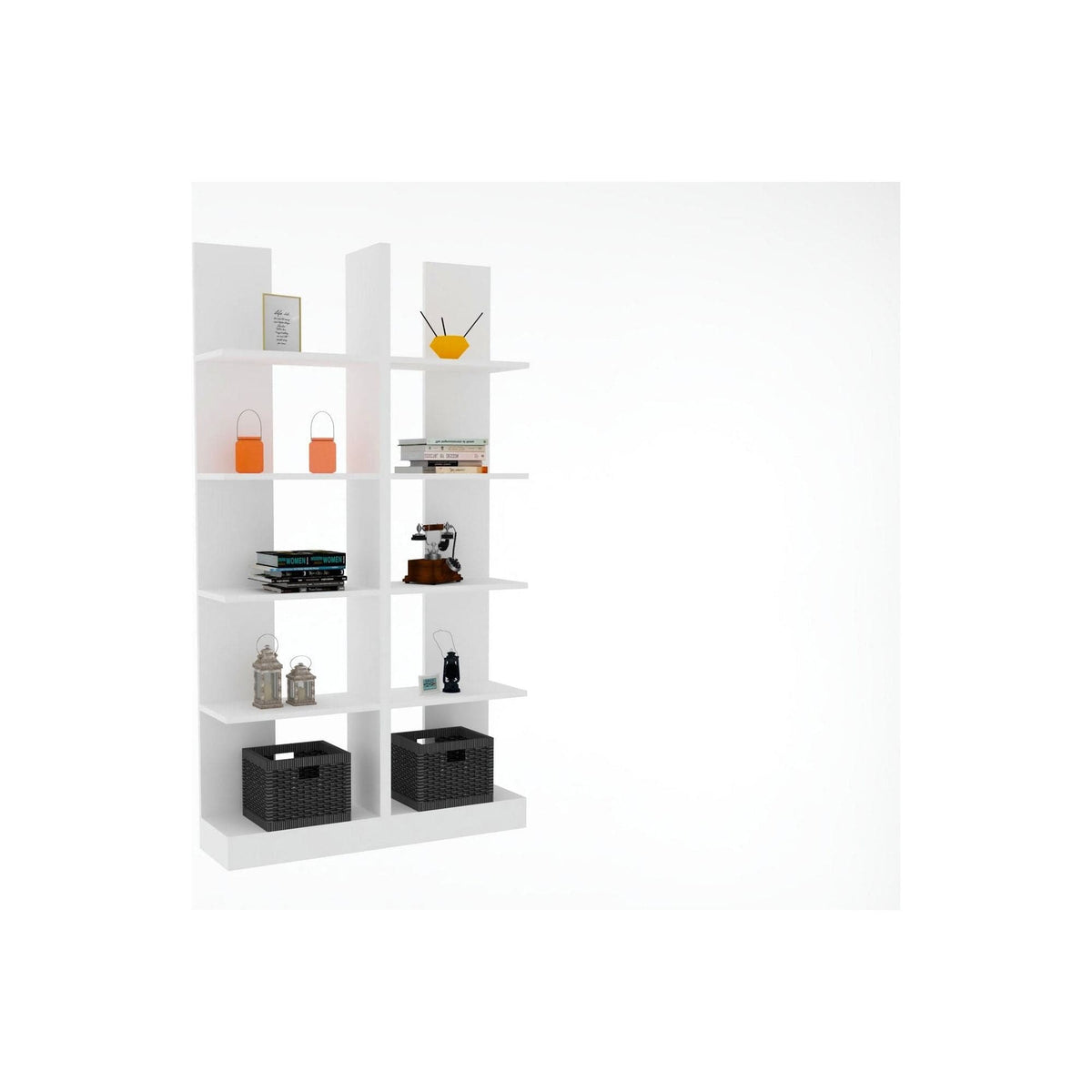 Biblioteca IKIZ, alb, PAL melaminat, 100x26x187 cm