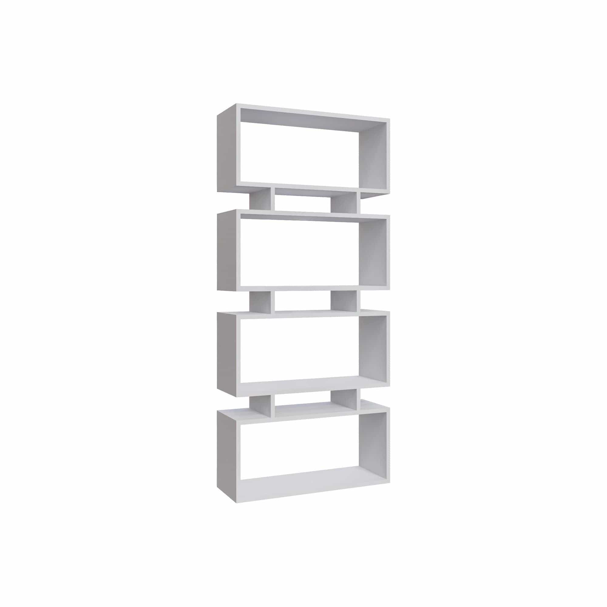 Biblioteca LANGDON, alb, PAL melaminat, 72x25x161 cm