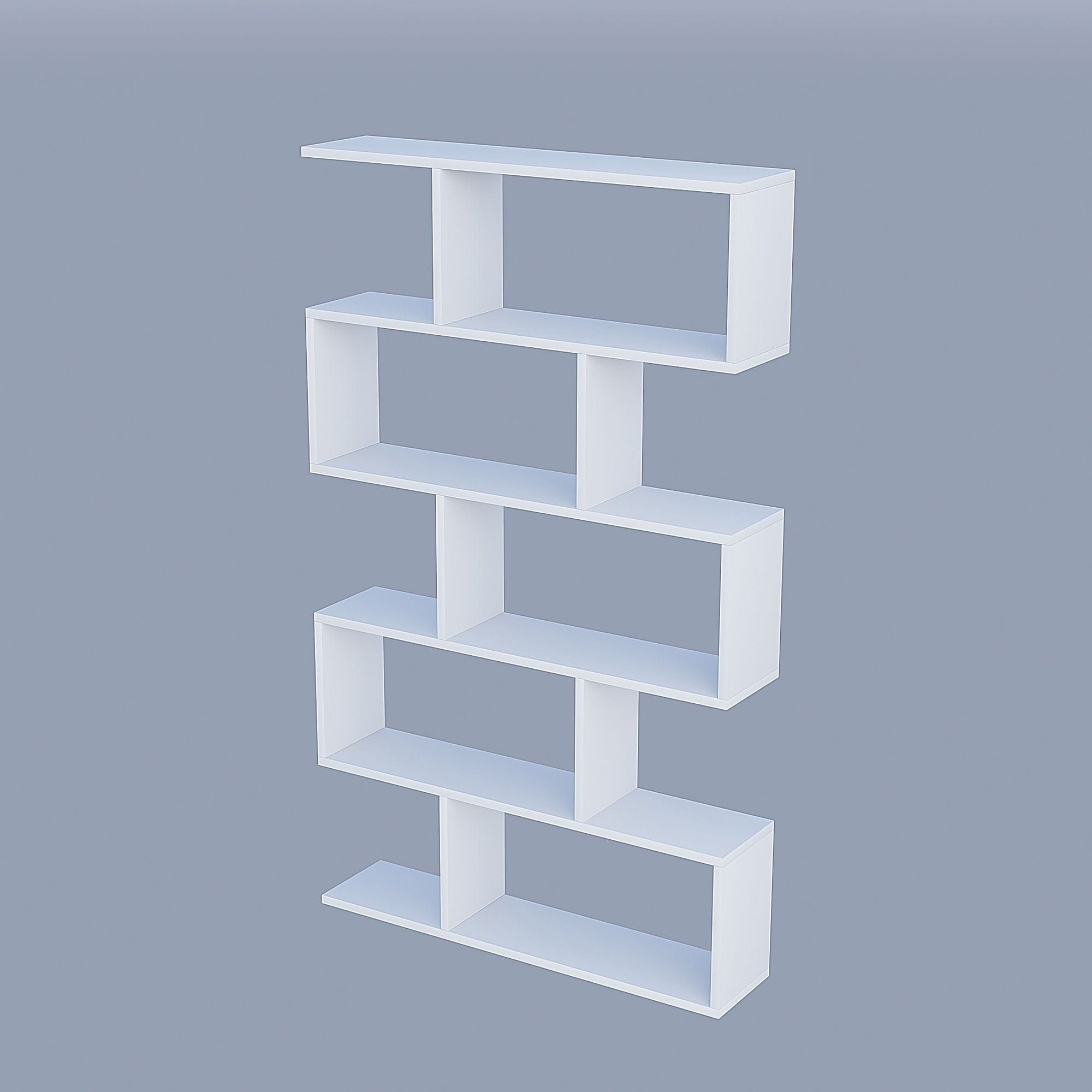 Biblioteca NILUFER, alb, PAL melaminat, 90x20x150 cm