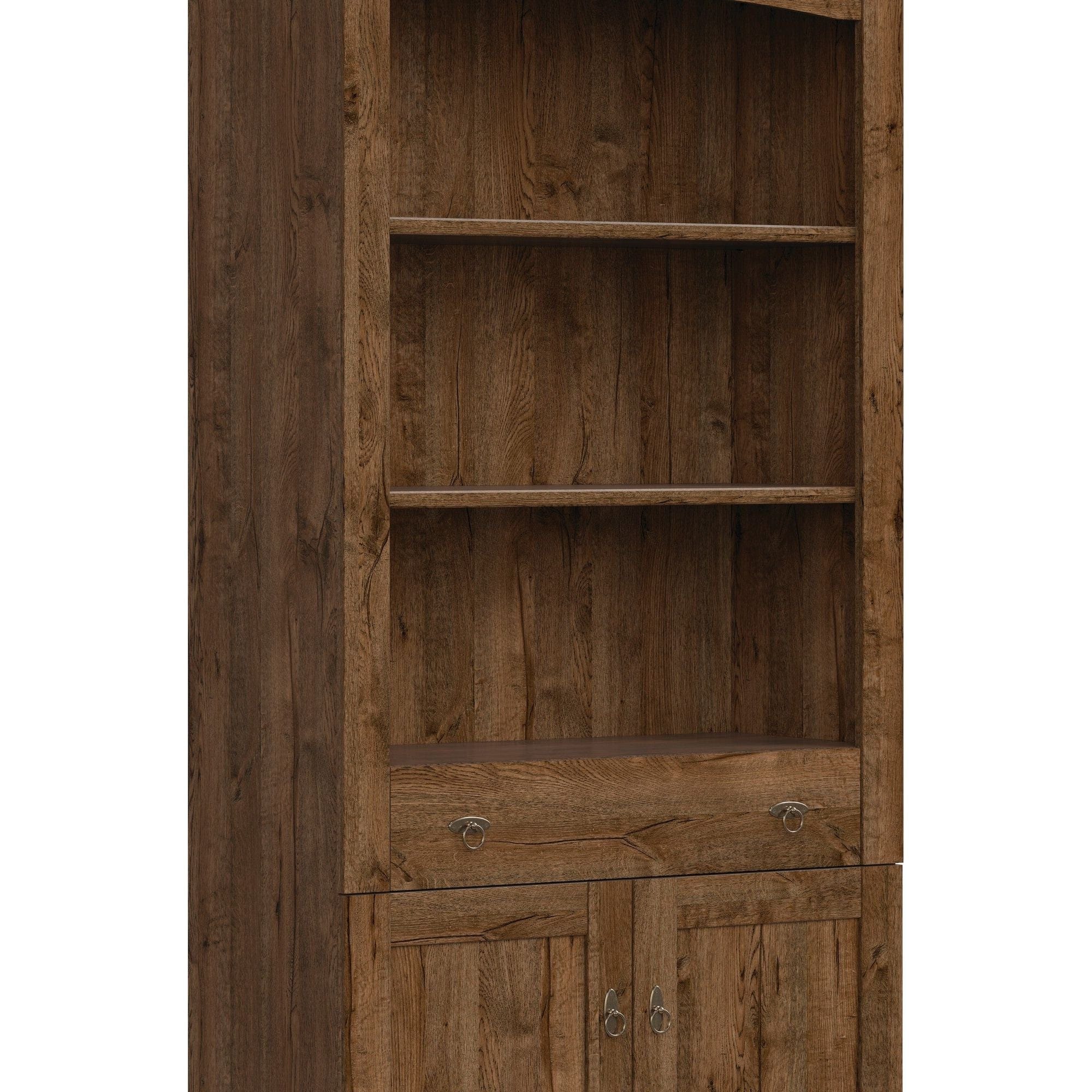 Biblioteca PATRAS, stejar inchis, PAL, 93x45x201 cm