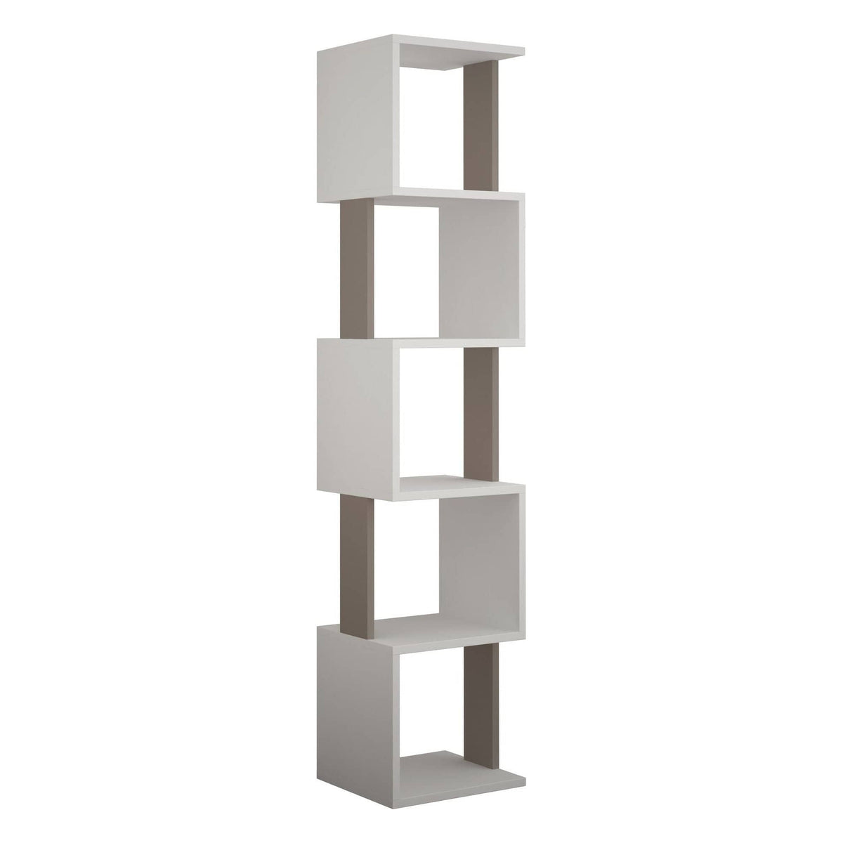 Biblioteca PIRI, alb/bej deschis, PAL melaminat, 35x30x161 cm