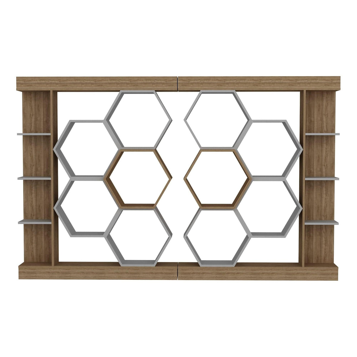 Biblioteca SUENO, stejar/alb, PAL melaminat, 140x30x177 cm