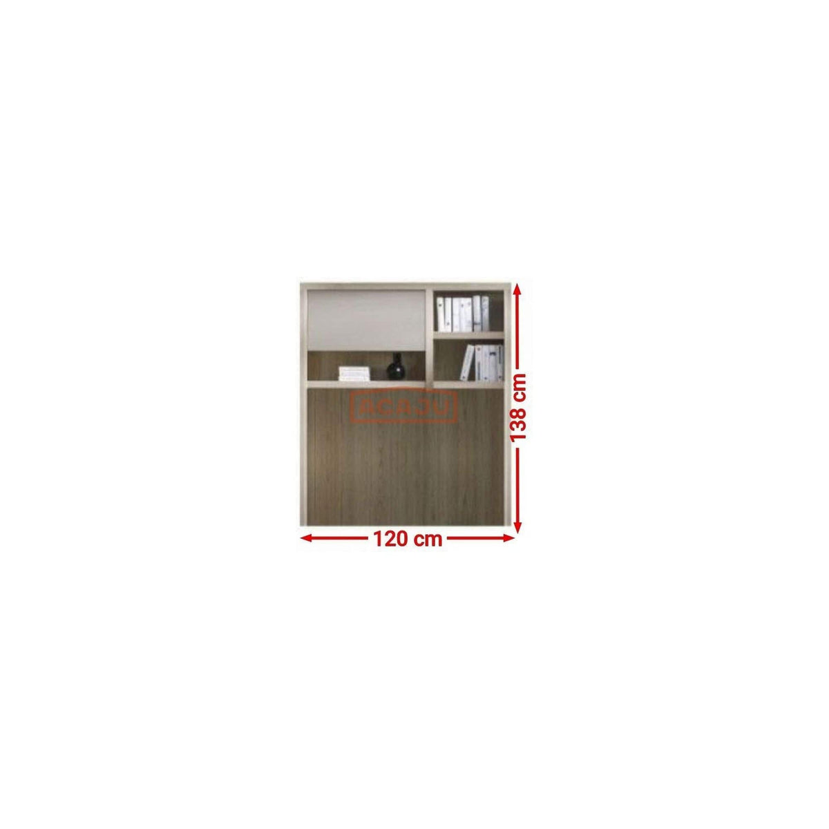 Biblioteca suspendata ROMA 5, stejar ferrara/gri mat, PAL laminat, 120x31x138 cm