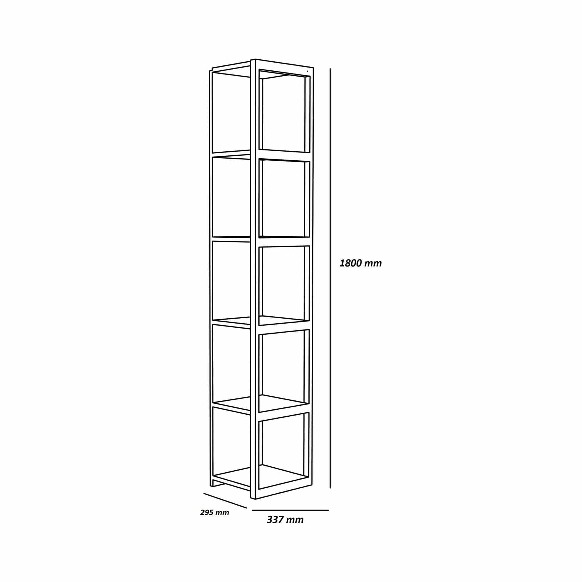 Biblioteca TEXAS, stejar/alb, PAL melaminat/metal, 34x30x180 cm