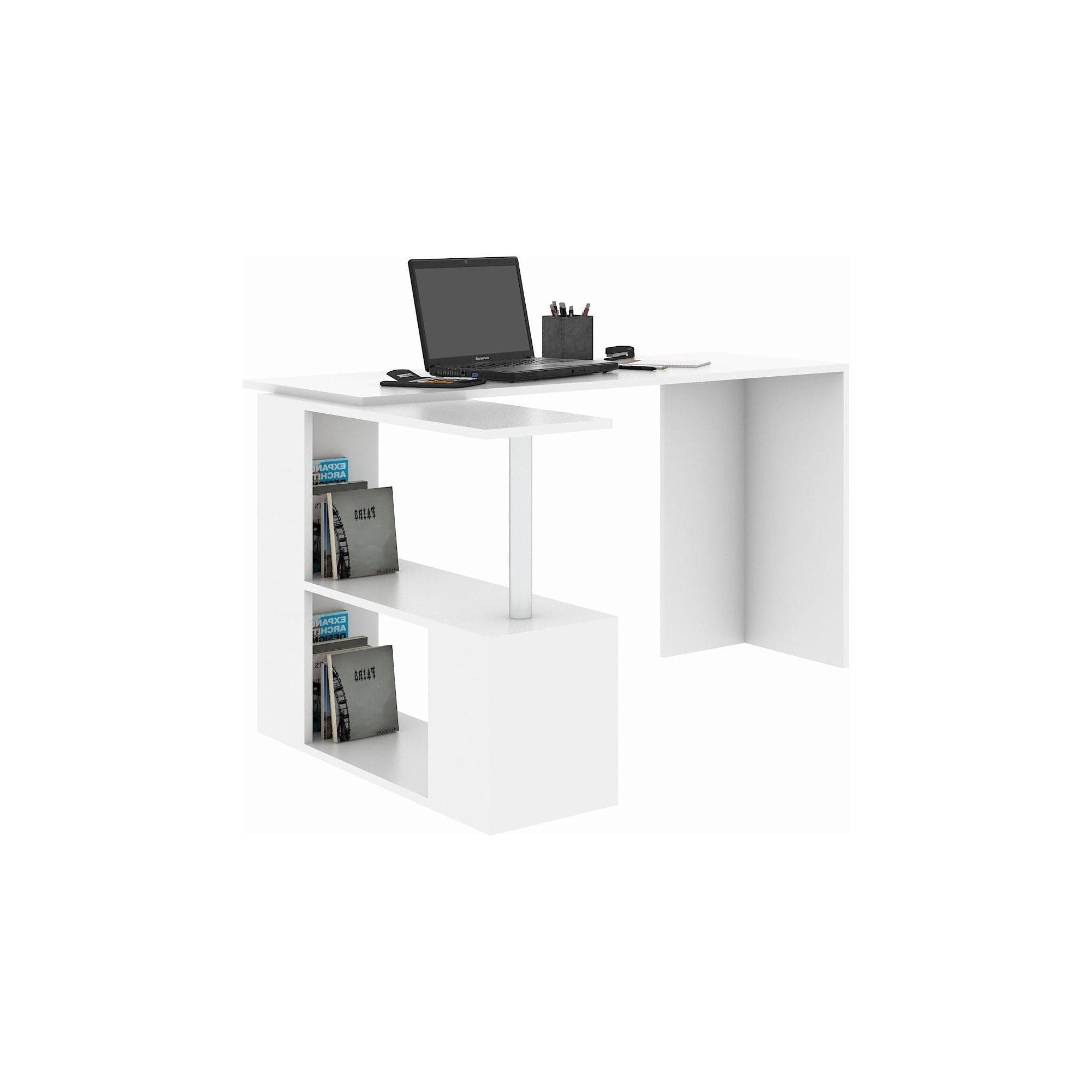 Birou GELINCIK, alb, PAL melaminat, 130x109x74 cm