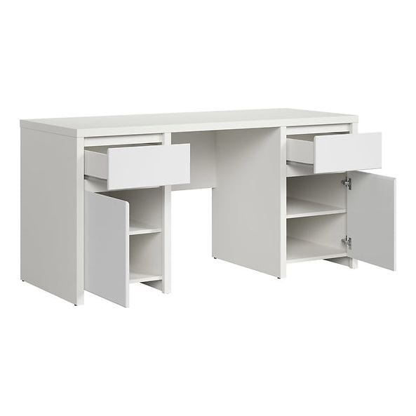 Birou KASPIAN, alb mat, PAL, 160x65x77 cm