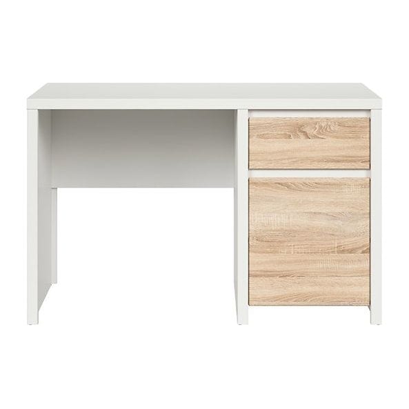 Birou KASPIAN, alb/stejar sonoma, PAL, 120x65x77 cm