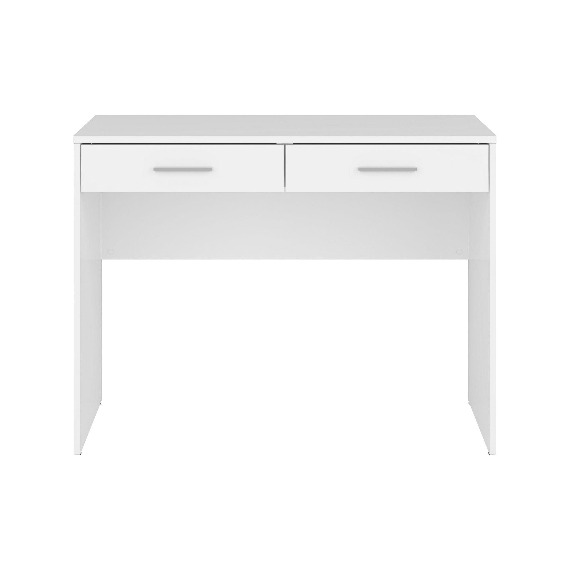 Birou NEPO PLUS, alb, PAL laminat, cu 2 sertare, 100x59x76 cm