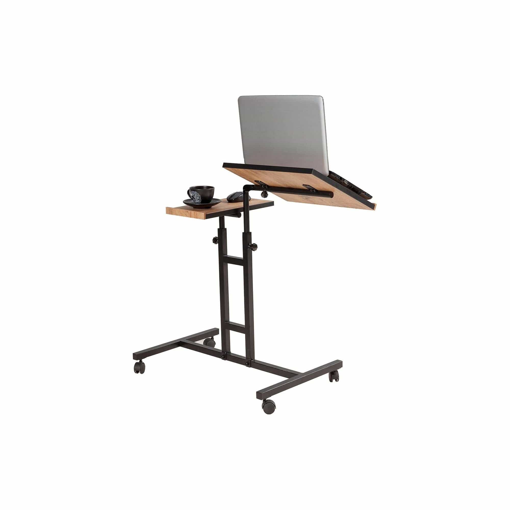 Birou pentru laptop GLEN 732, nuc/negru, PAL melaminat/metal, 67x46x87 cm