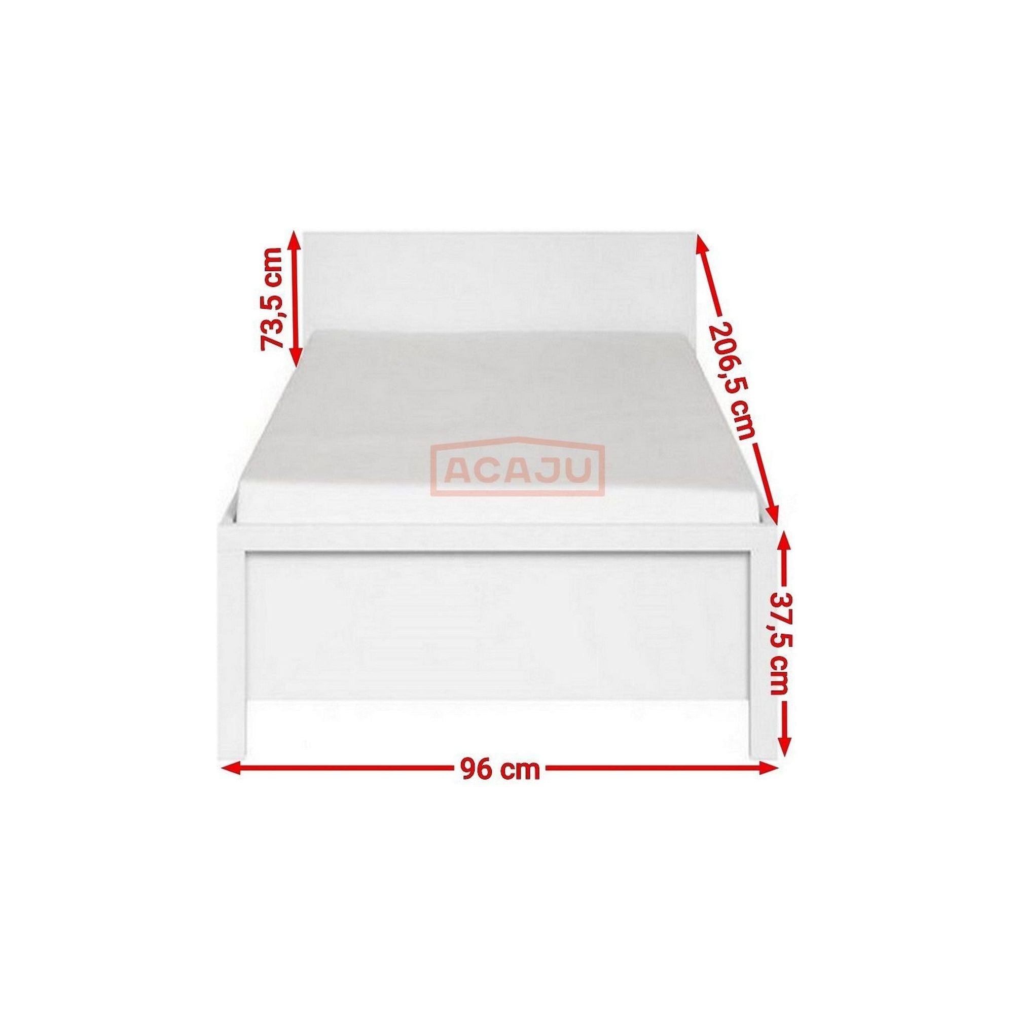 Cadru pat KRISTINA 90x200, alb, PAL/metal