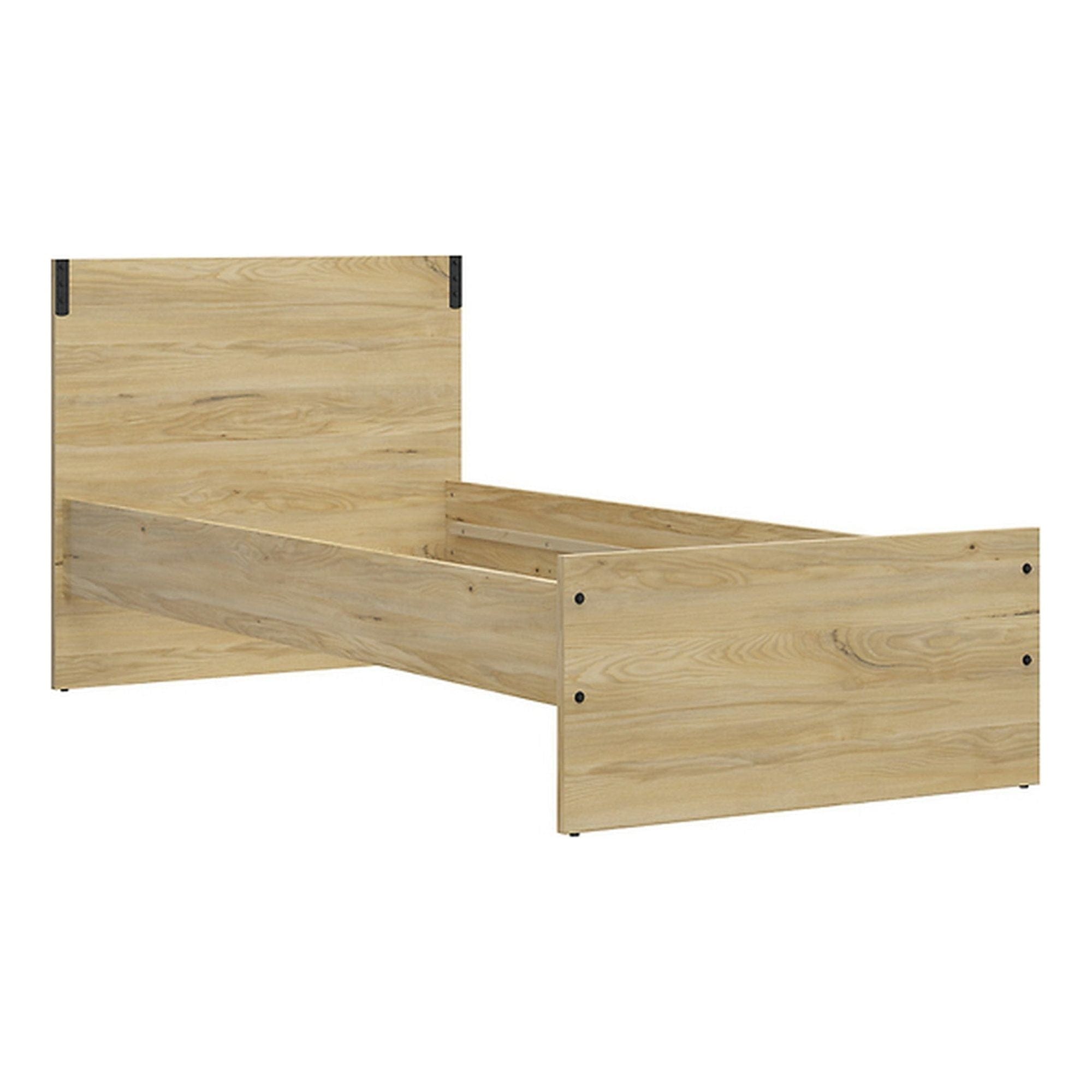 Cadru pat Lara 90x200, frasin, PAL, cu spatiu depozitare