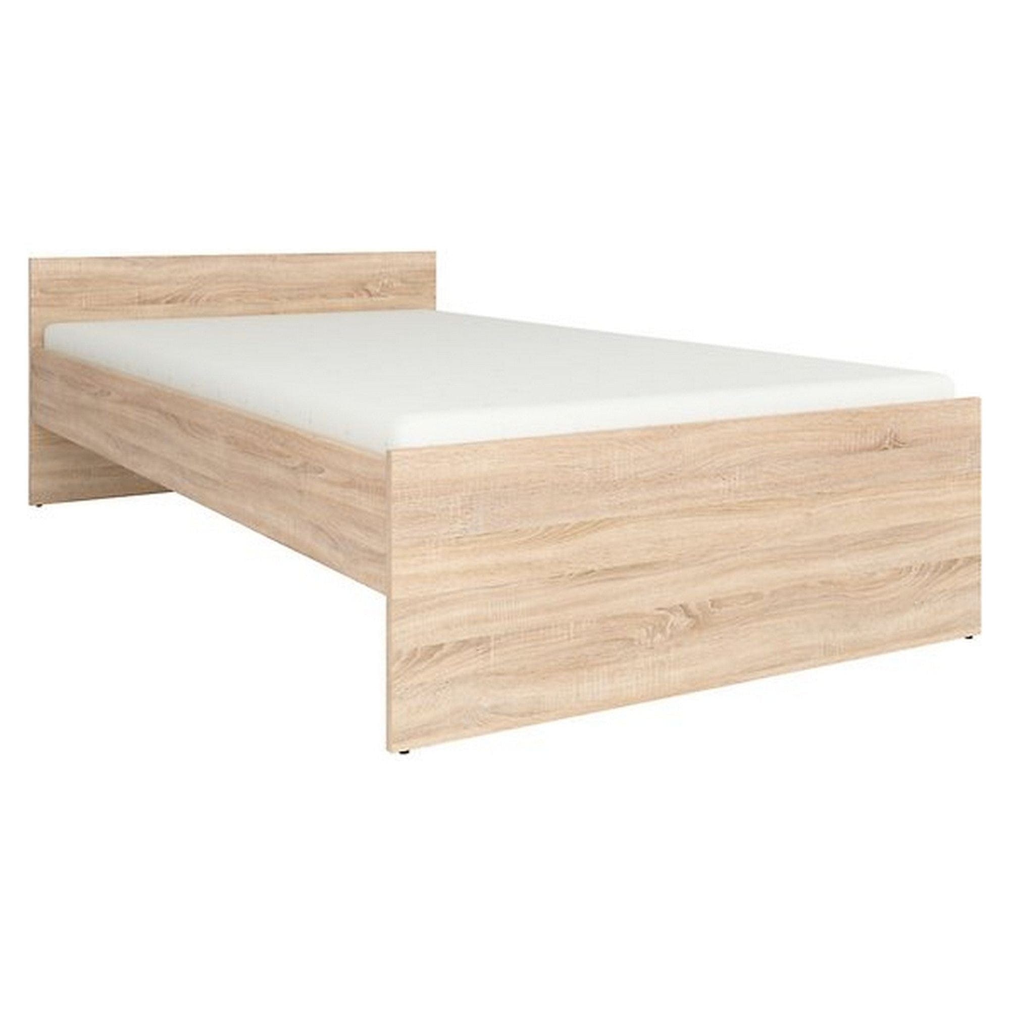 Cadru pat Nepo Plus 120x200, stejar sonoma, PAL/metal, cu sertar