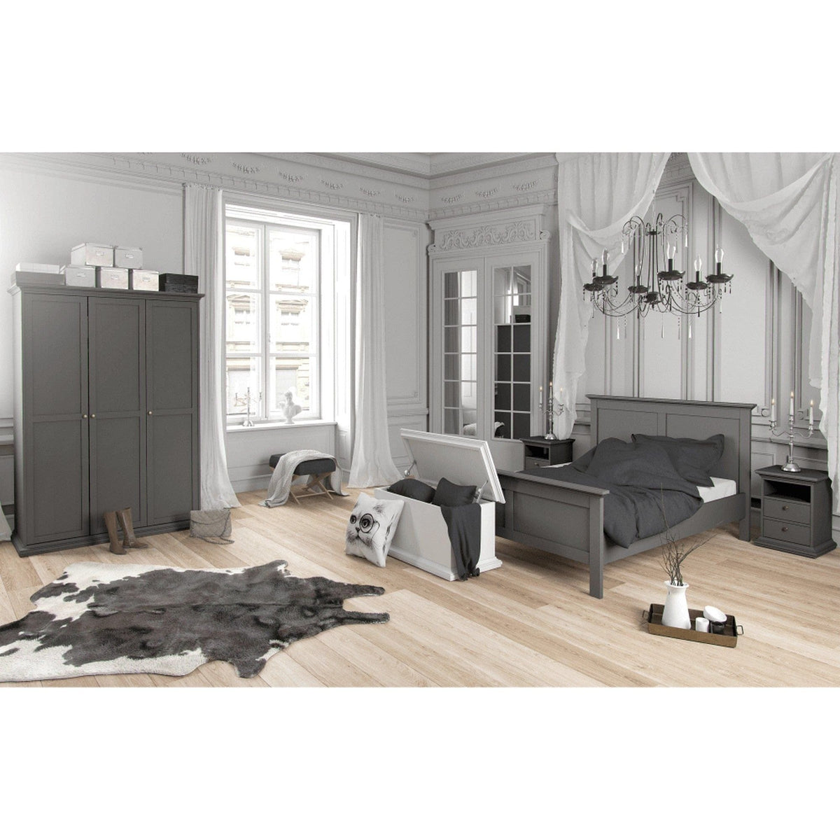 Cadru pat PARIS 180x200, gri antracit