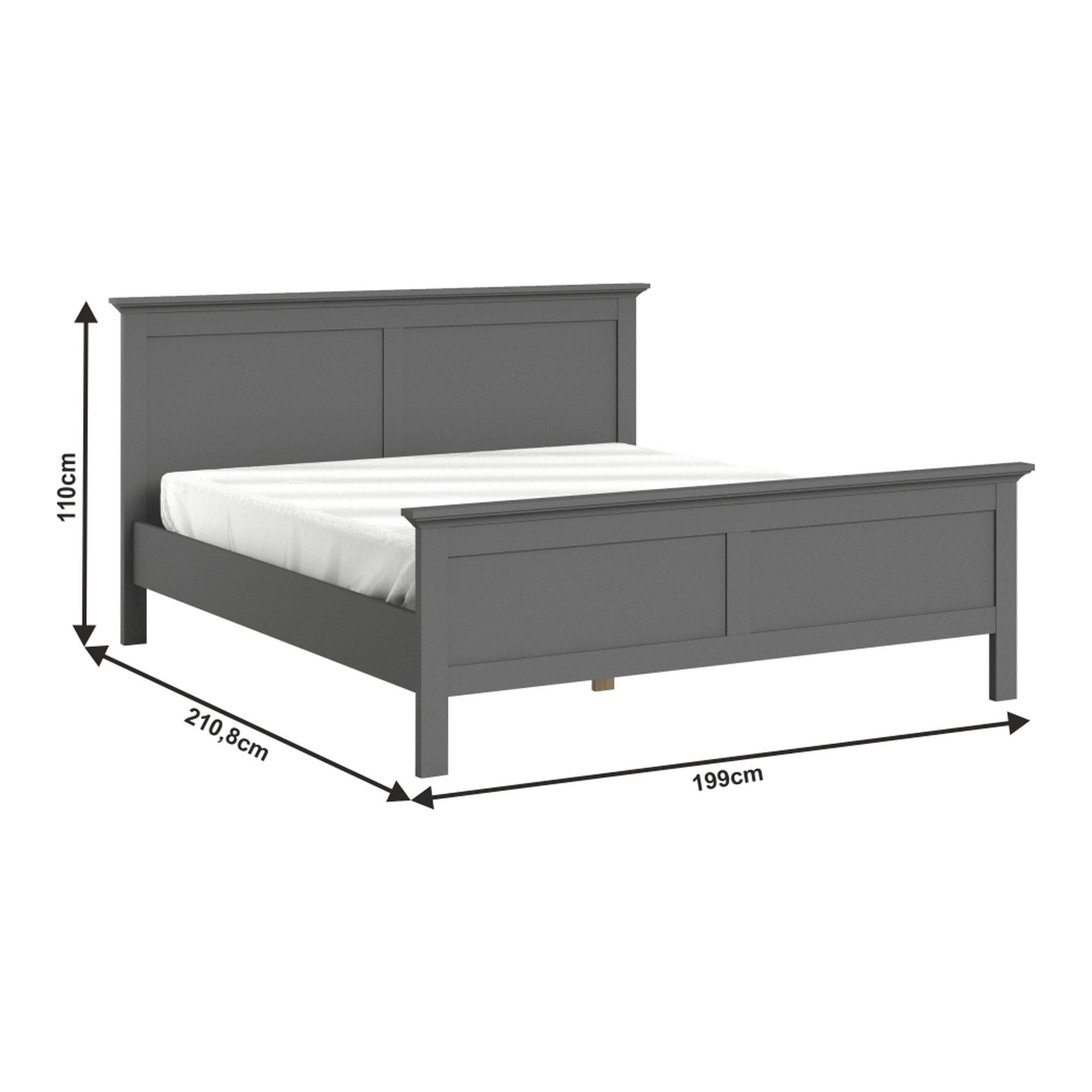Cadru pat PARIS 180x200, gri antracit