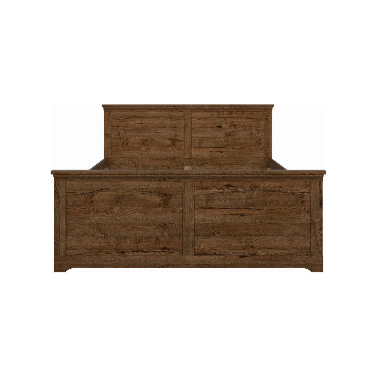 Cadru pat Patras 160x200, nuc inchis, PAL/metal