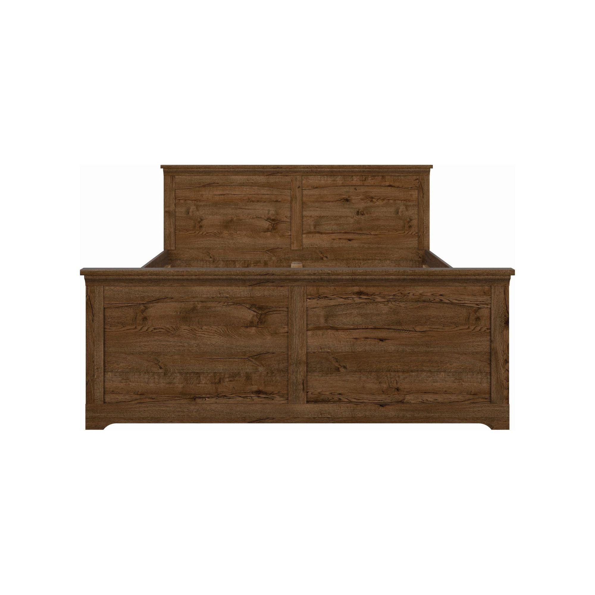 Cadru pat Patras 160x200, nuc inchis, PAL/metal