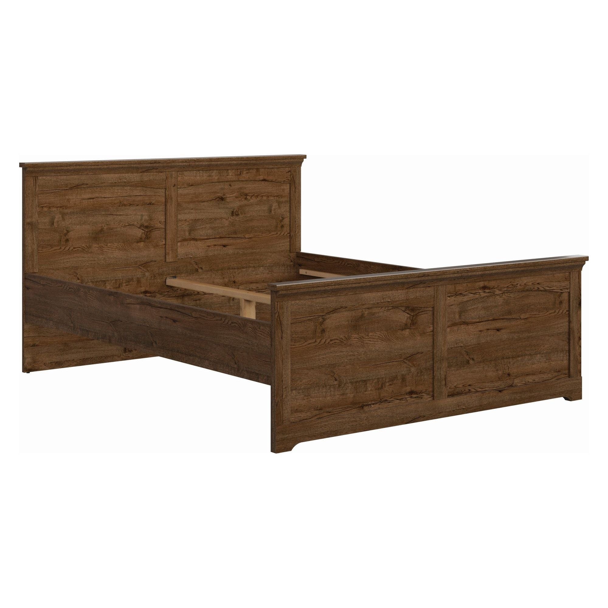 Cadru pat Patras 160x200, nuc inchis, PAL/metal