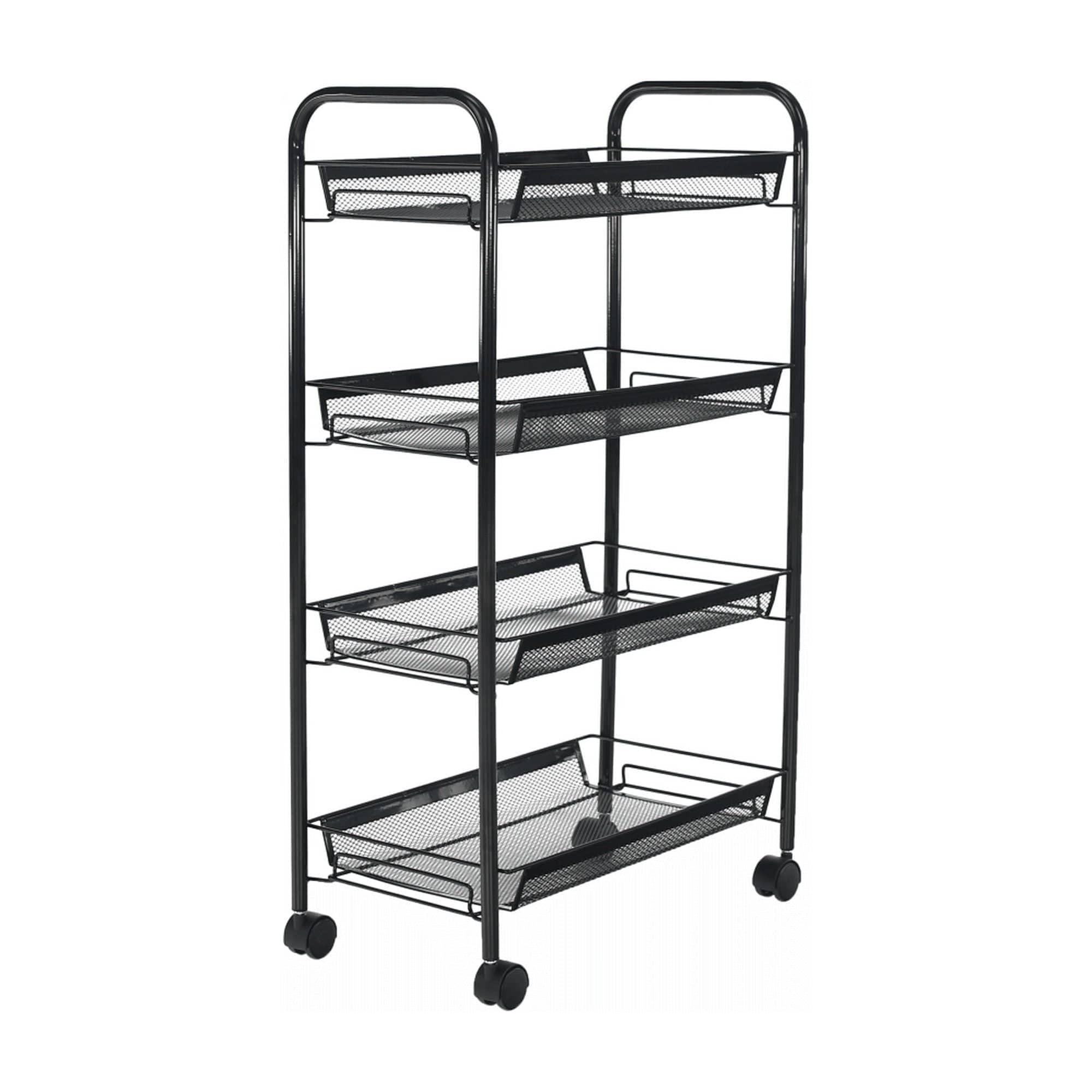 Carucior servire MYRIS, negru, metal/plastic, 48x27x84 cm