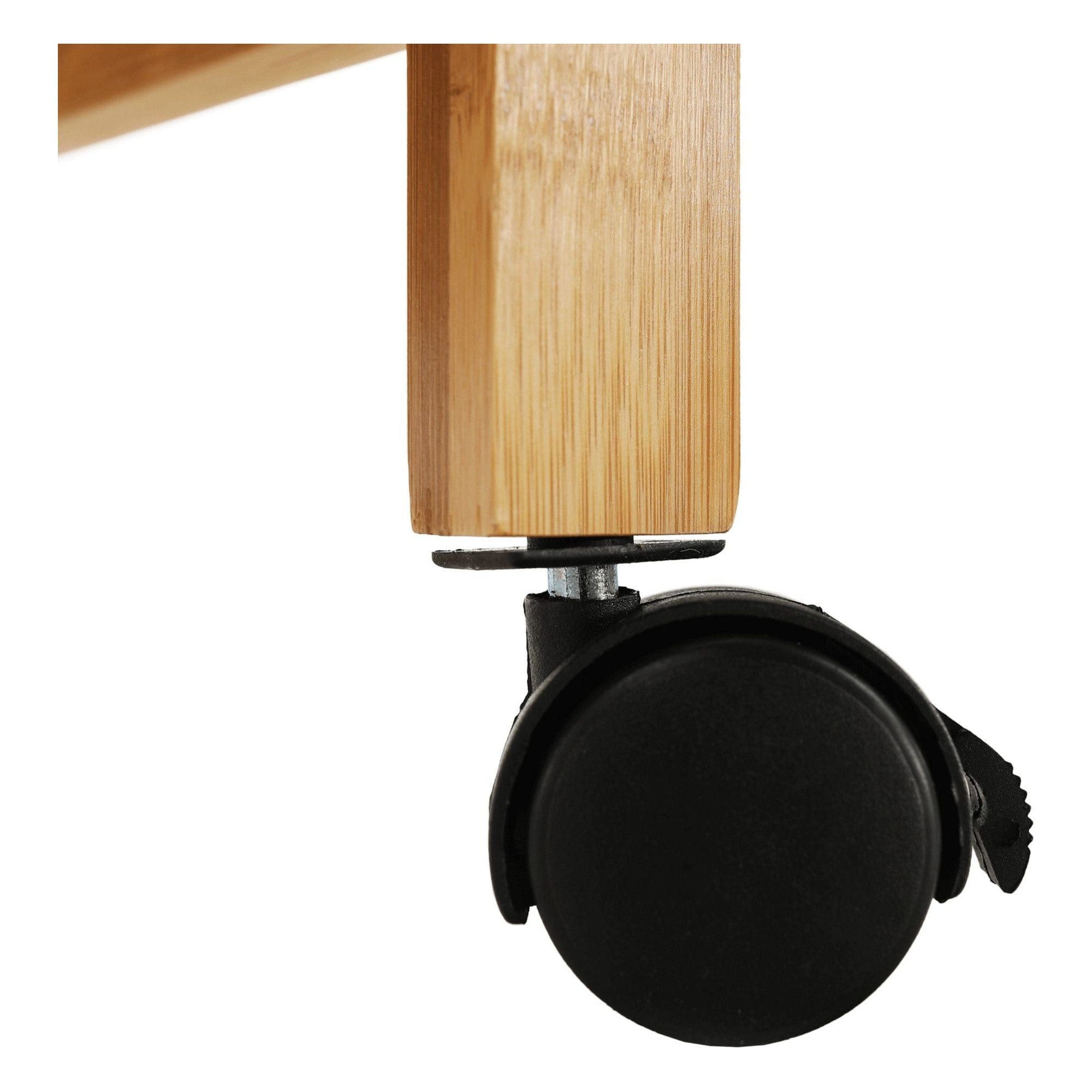 Carucior servire NASHY, stejar/negru, lemn de bambus/otel, 47x38x76 cm