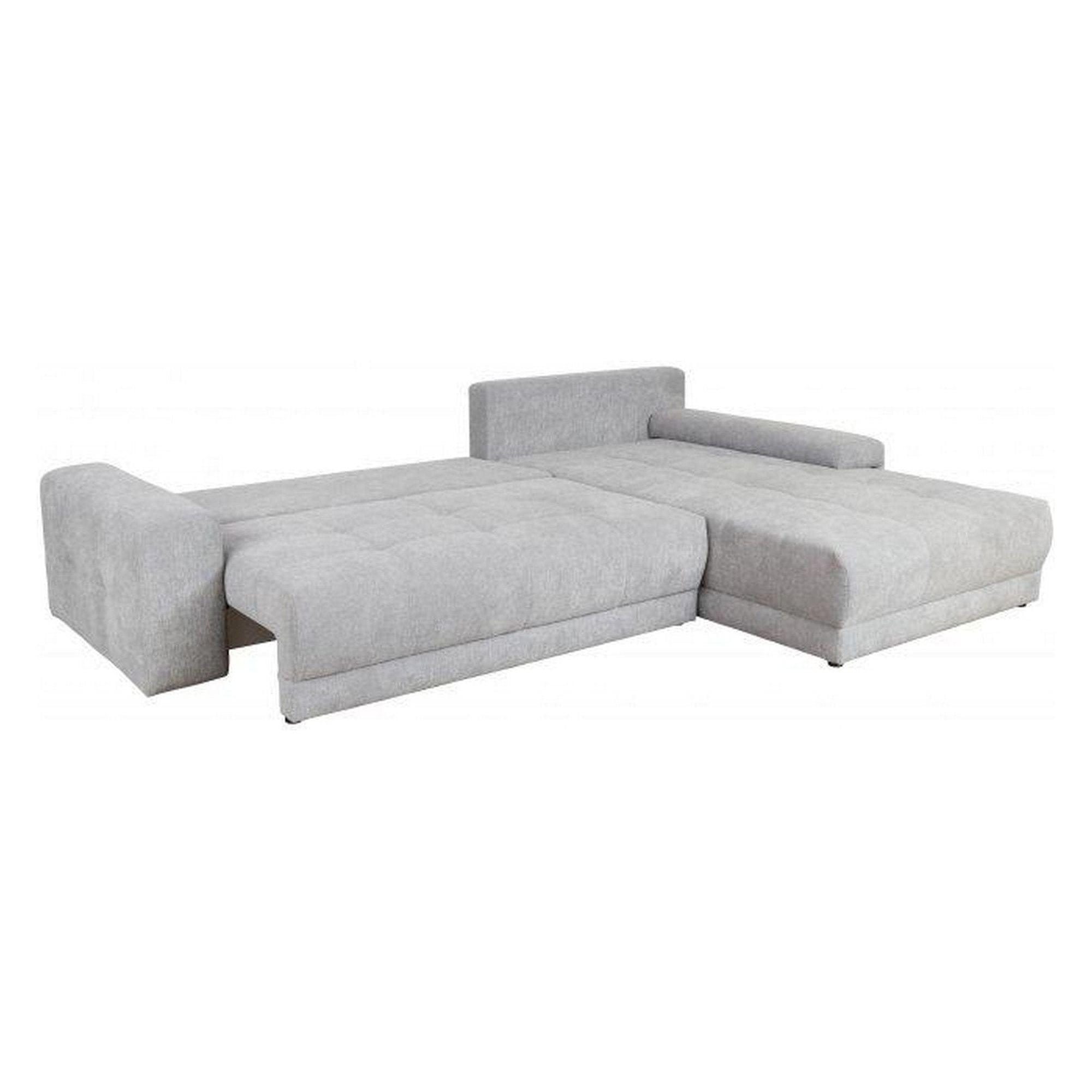 Coltar extensibil ADRIA, universal, stofa catifelata gri - Monolith 85, cu lada depozitare, 314x213x90 cm