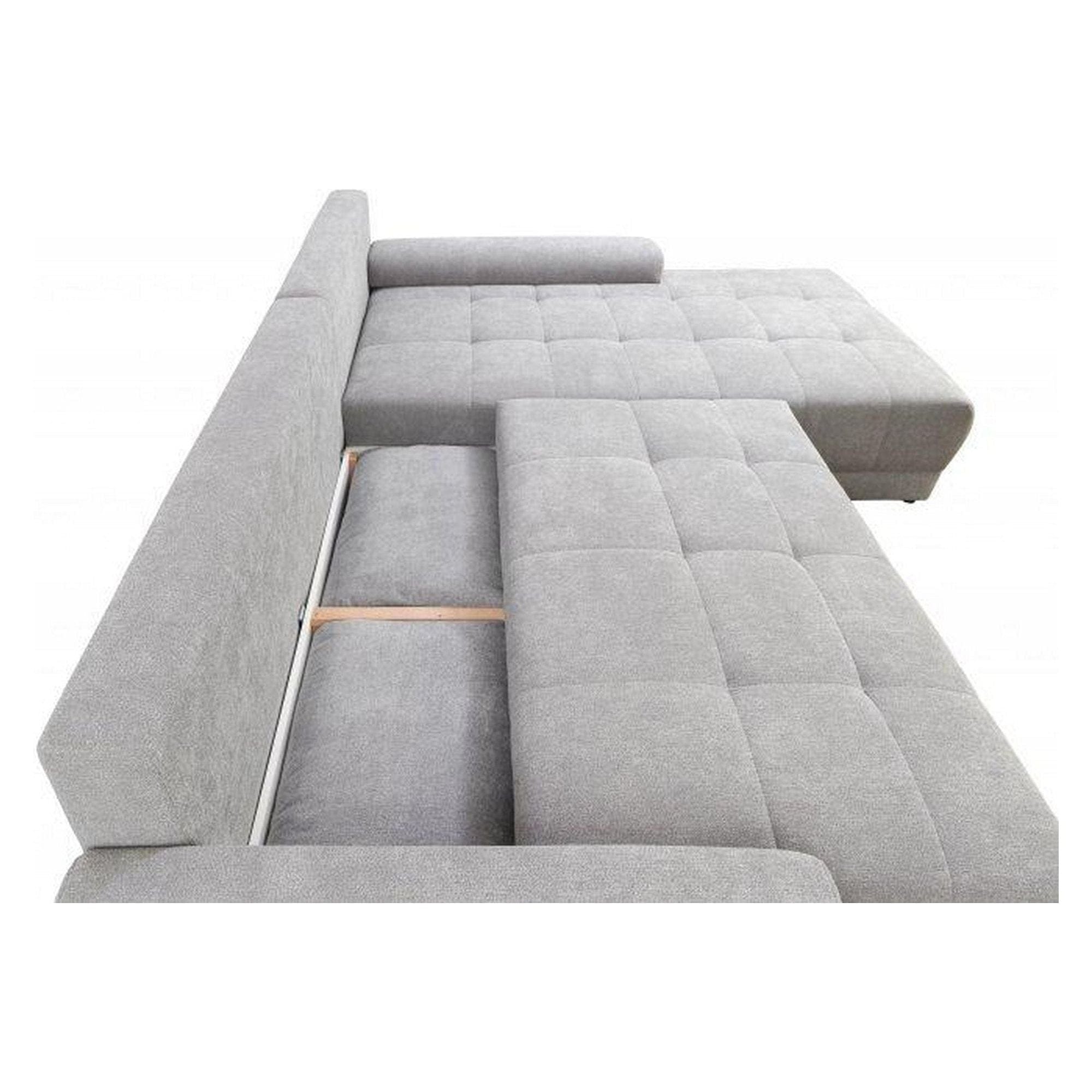 Coltar extensibil ADRIA, universal, stofa catifelata gri - Monolith 85, cu lada depozitare, 314x213x90 cm