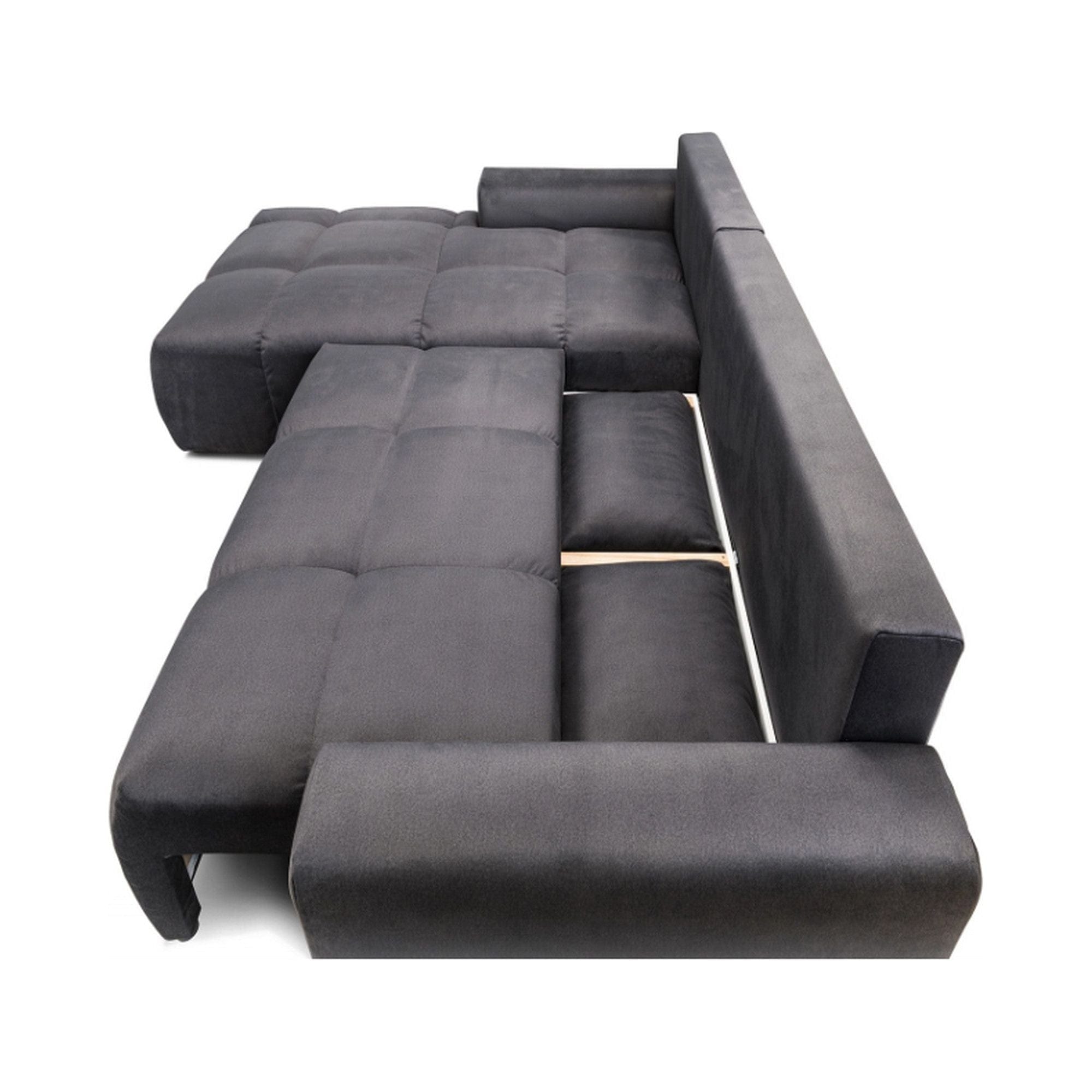 Coltar extensibil Atlantic, personalizabil materiale Gama Platinium, cu lada depozitare, 306x224x92 cm