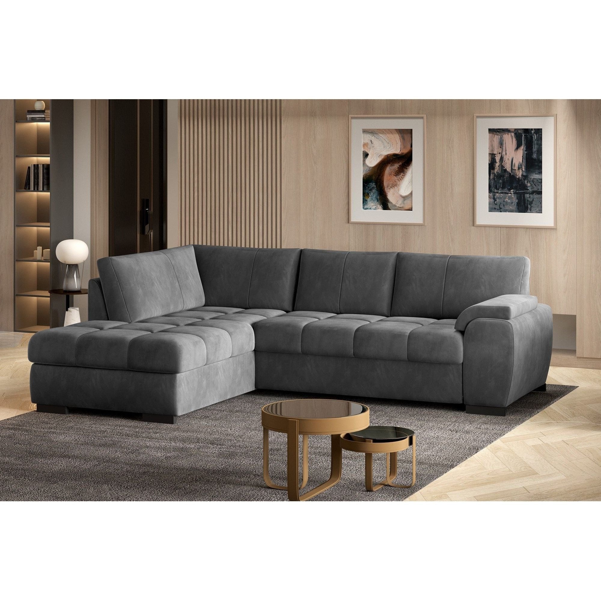 Coltar extensibil TOKIO, personalizabil materiale gama Premium, cu lada depozitare, 245x172x87 cm