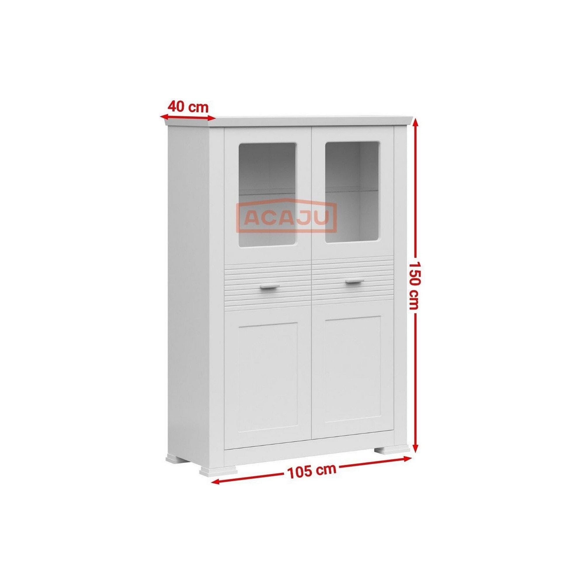 Comoda AGNES, alb, PAL laminat, 150x39x104 cm