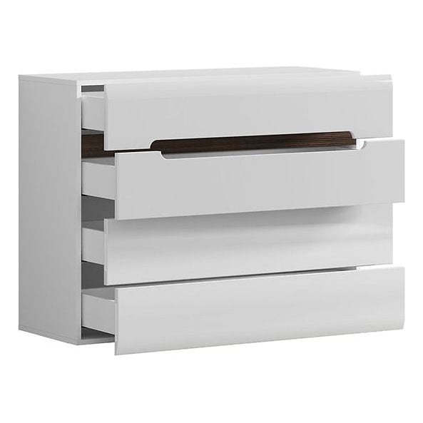 Comoda AZTECA TRIO, alb, PAL, cu sertare, 105x41x84 cm