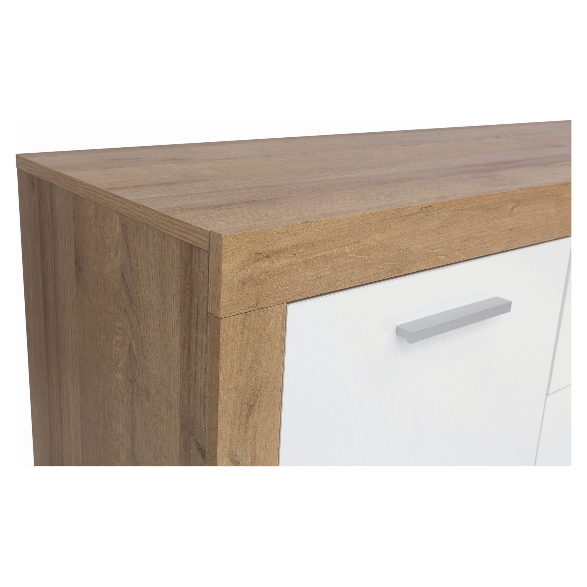 Comoda BALDER KOM2D4S, alb/stejar, PAL, 155x39x88 cm