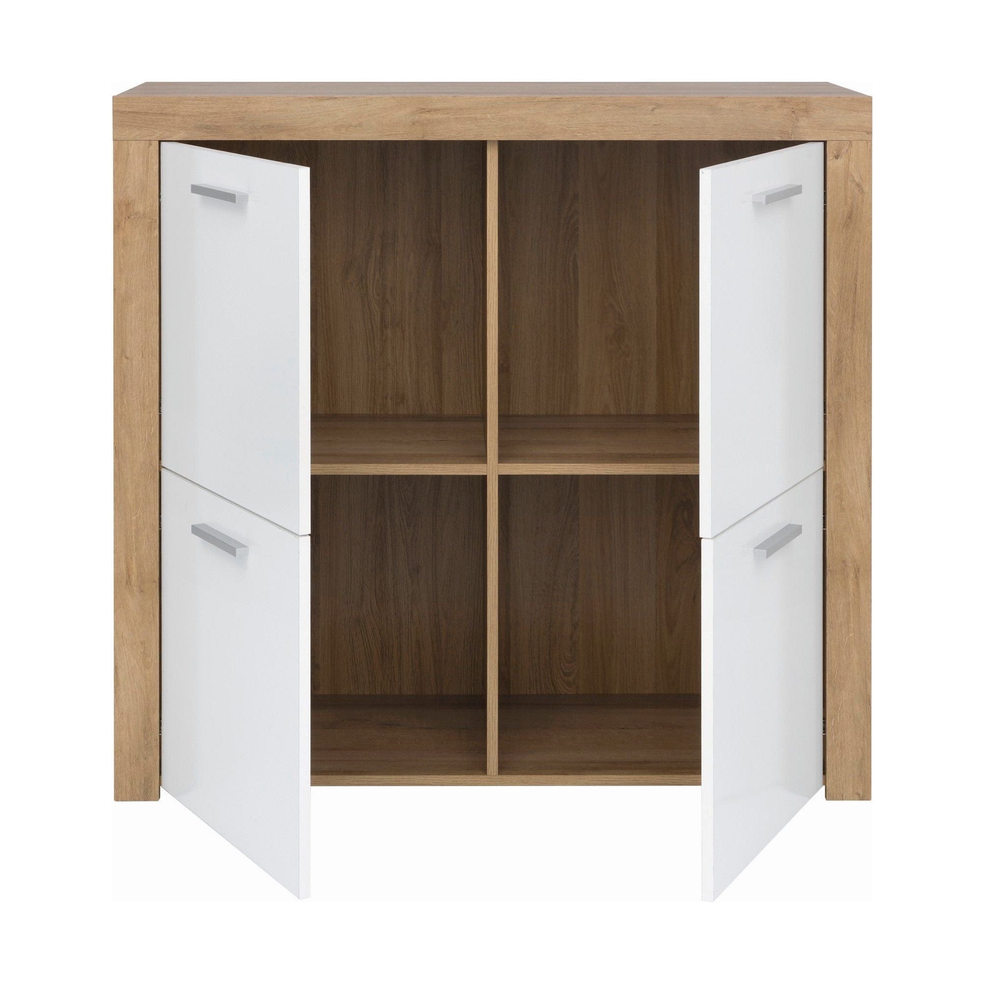 Comoda BALDER KOM4D, alb/stejar, PAL, 104x39x99 cm