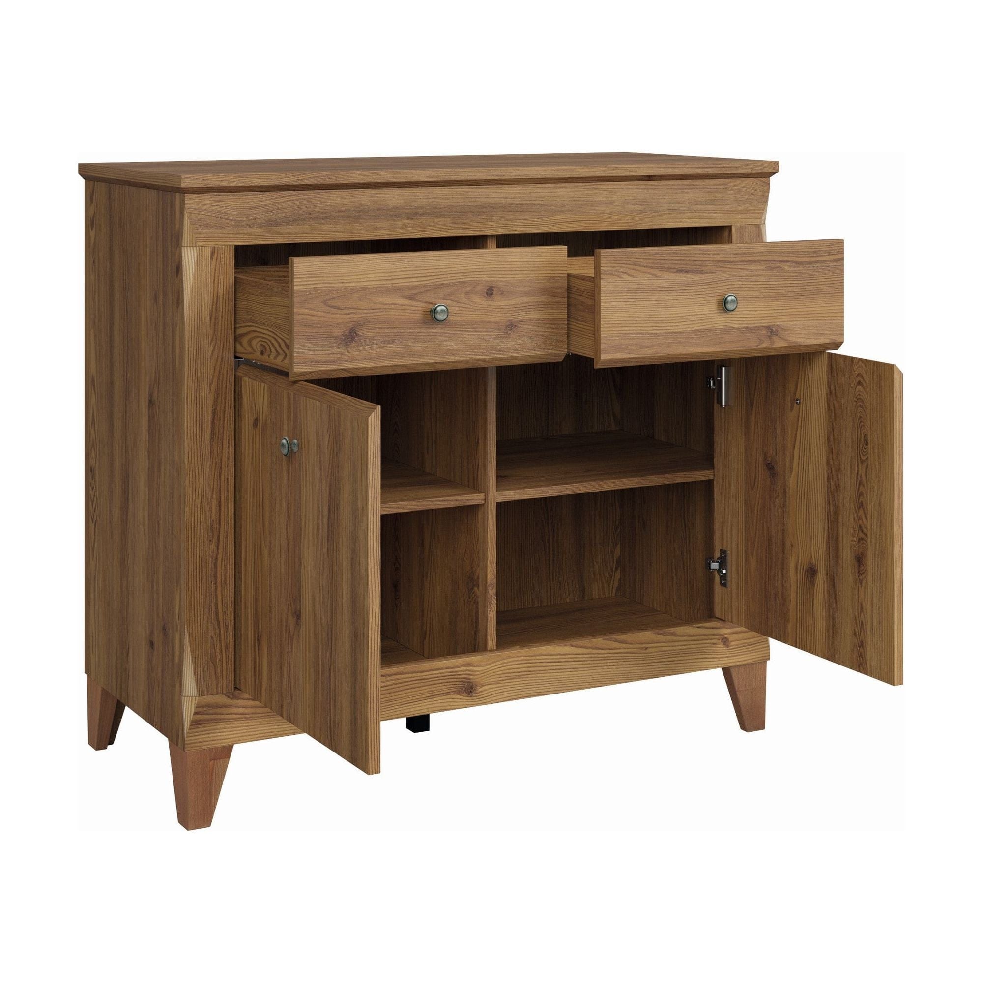 Comoda BERGEN KOM2D2S, stejar auriu, PAL, 110x47x98 cm